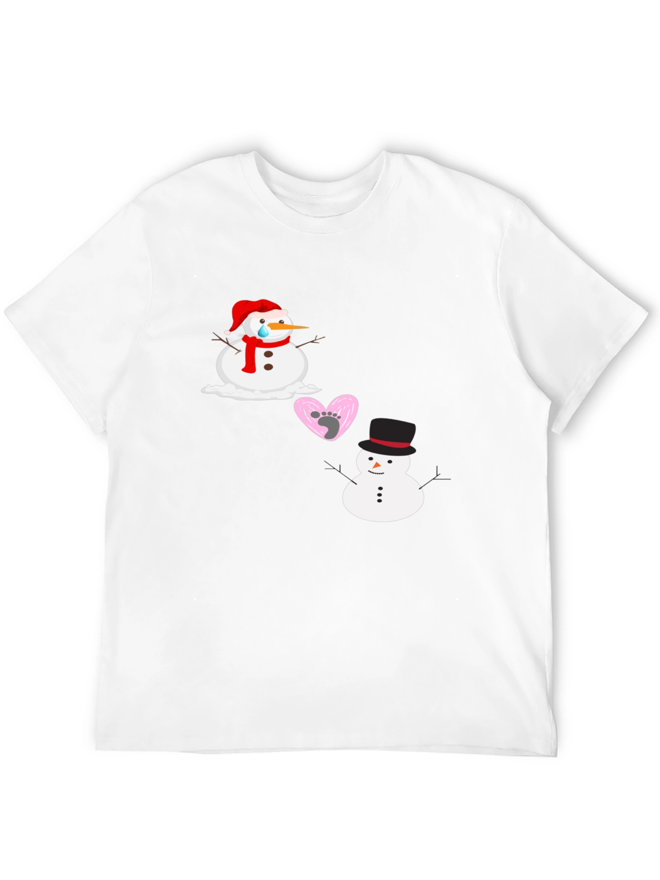 Black Sad Snowman T-Shirt view 12