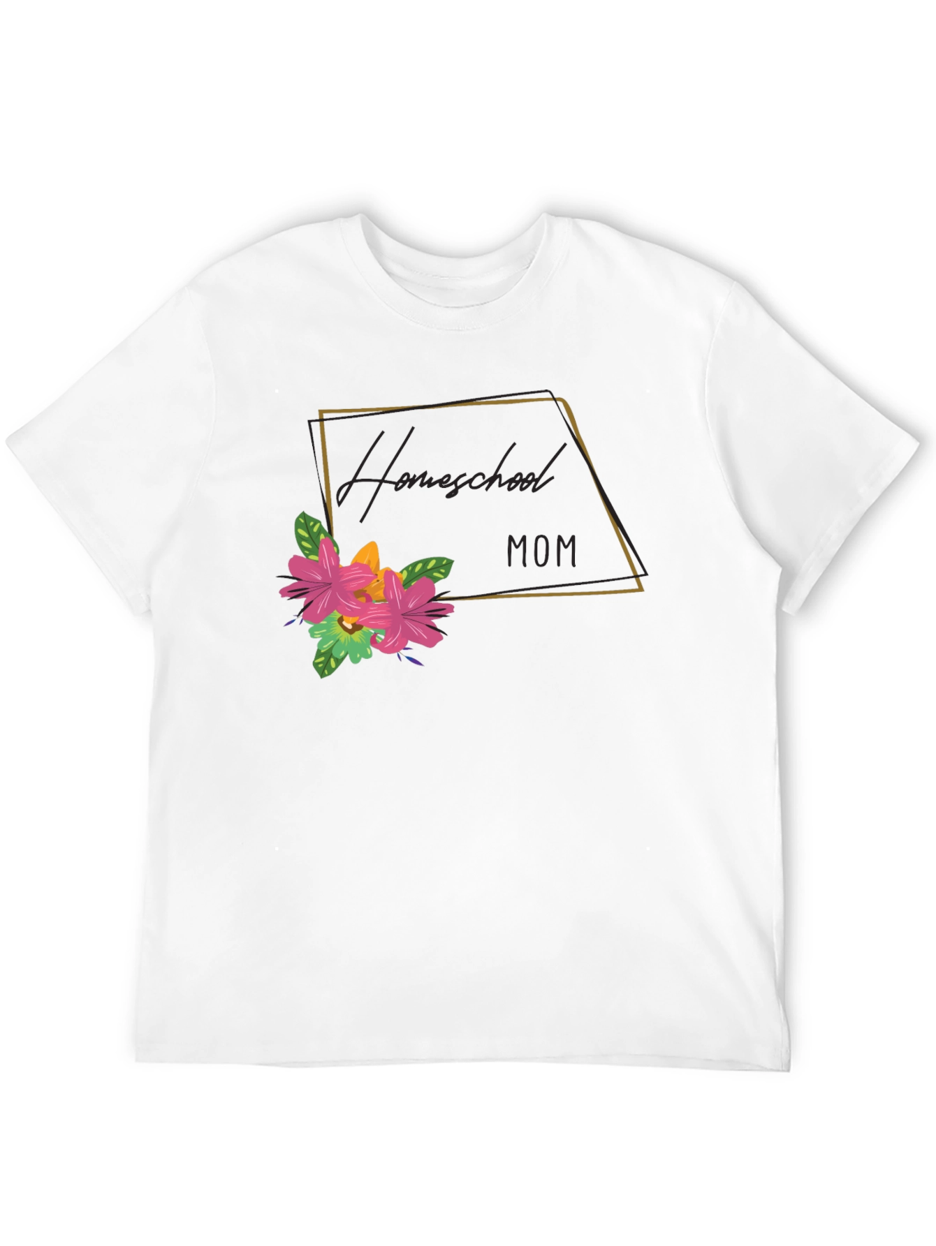 Black Homeschool Mom Floral Graphic Tee - Soft Cotton view 12