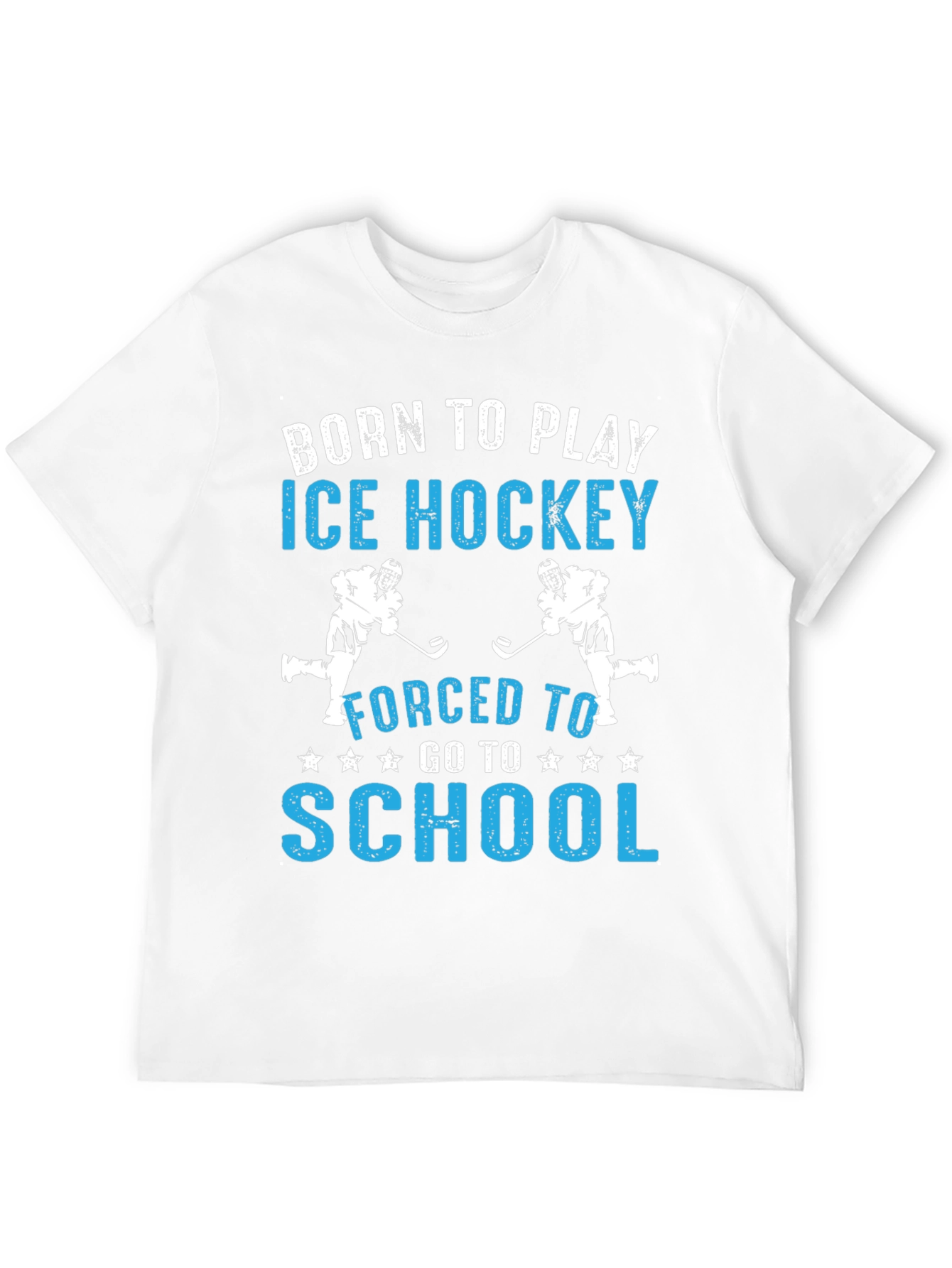 Black Born to Play Ice Hockey T-Shirt view 12