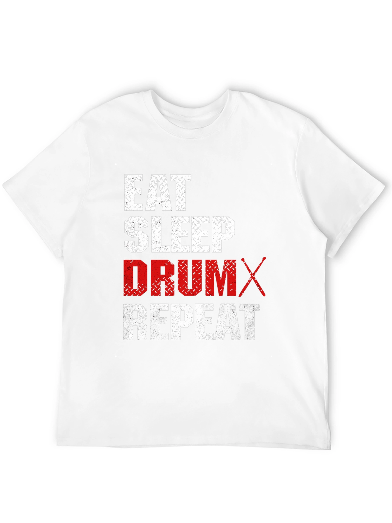 Black Eat Sleep Drum Repeat T-Shirt - Black Cotton Tee view 12