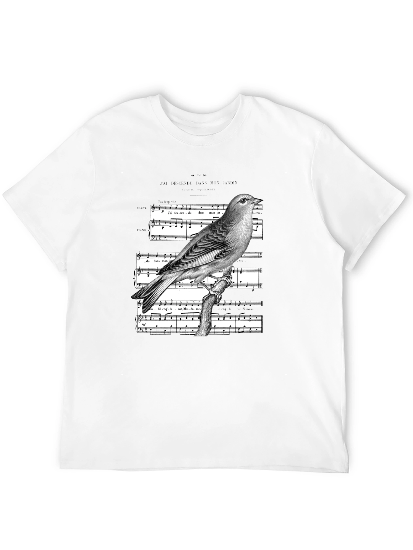 Black Bird on Sheet Music Graphic Tee - Classic Black view 12