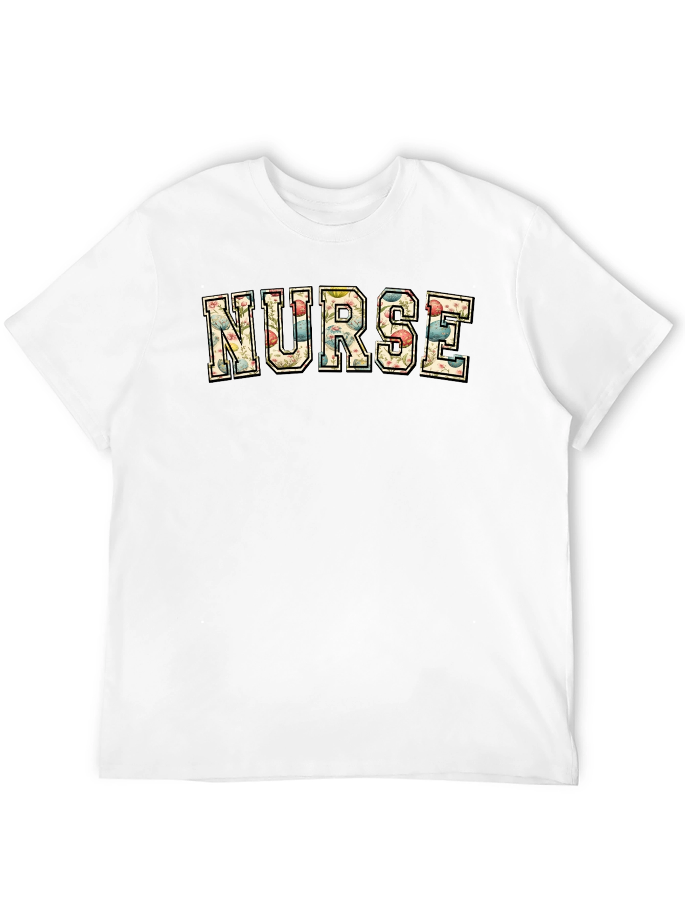 Black Floral Nurse T-Shirt - Stylish Comfort view 12