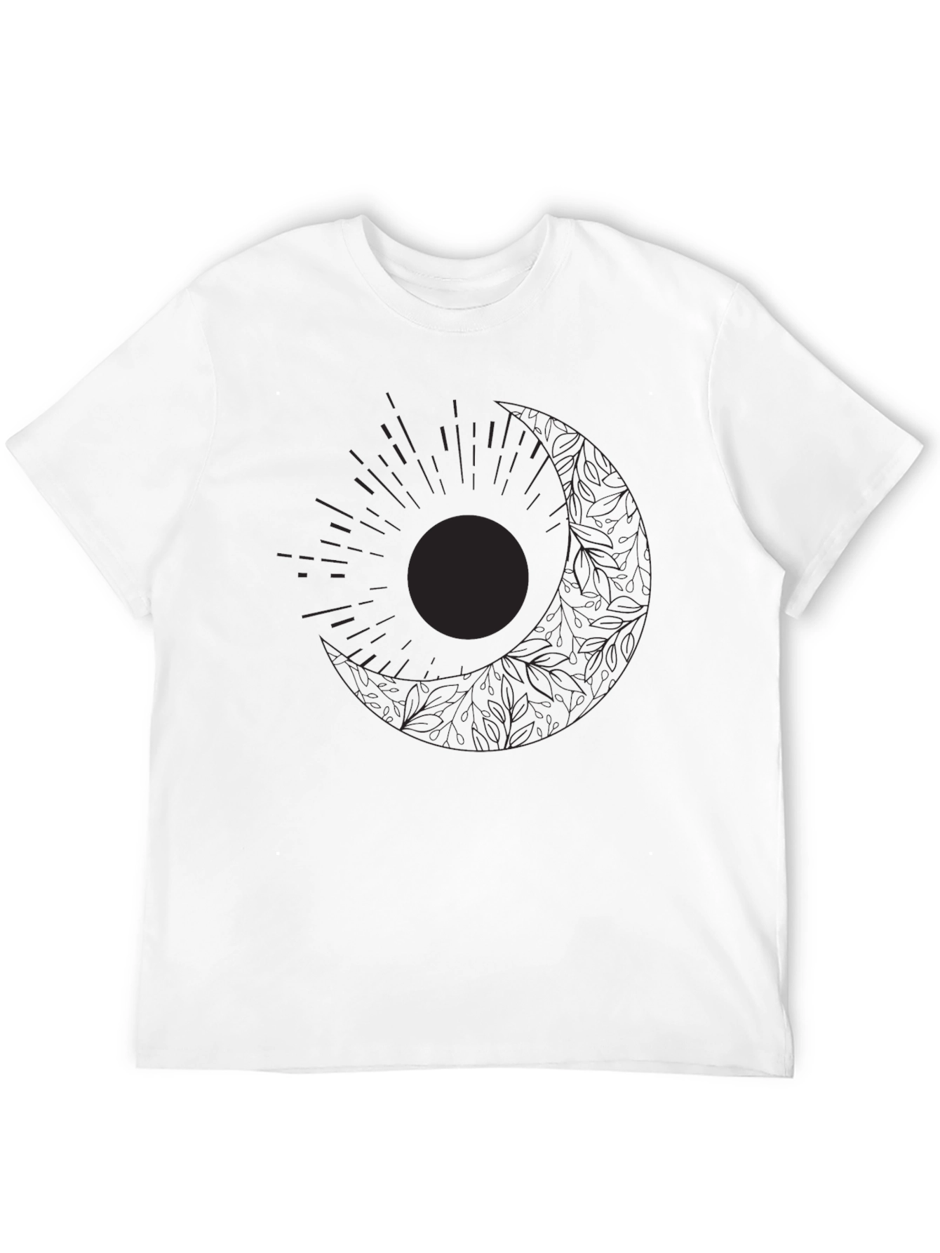 Black Celestial Sun & Moon Graphic Black T-Shirt view 12