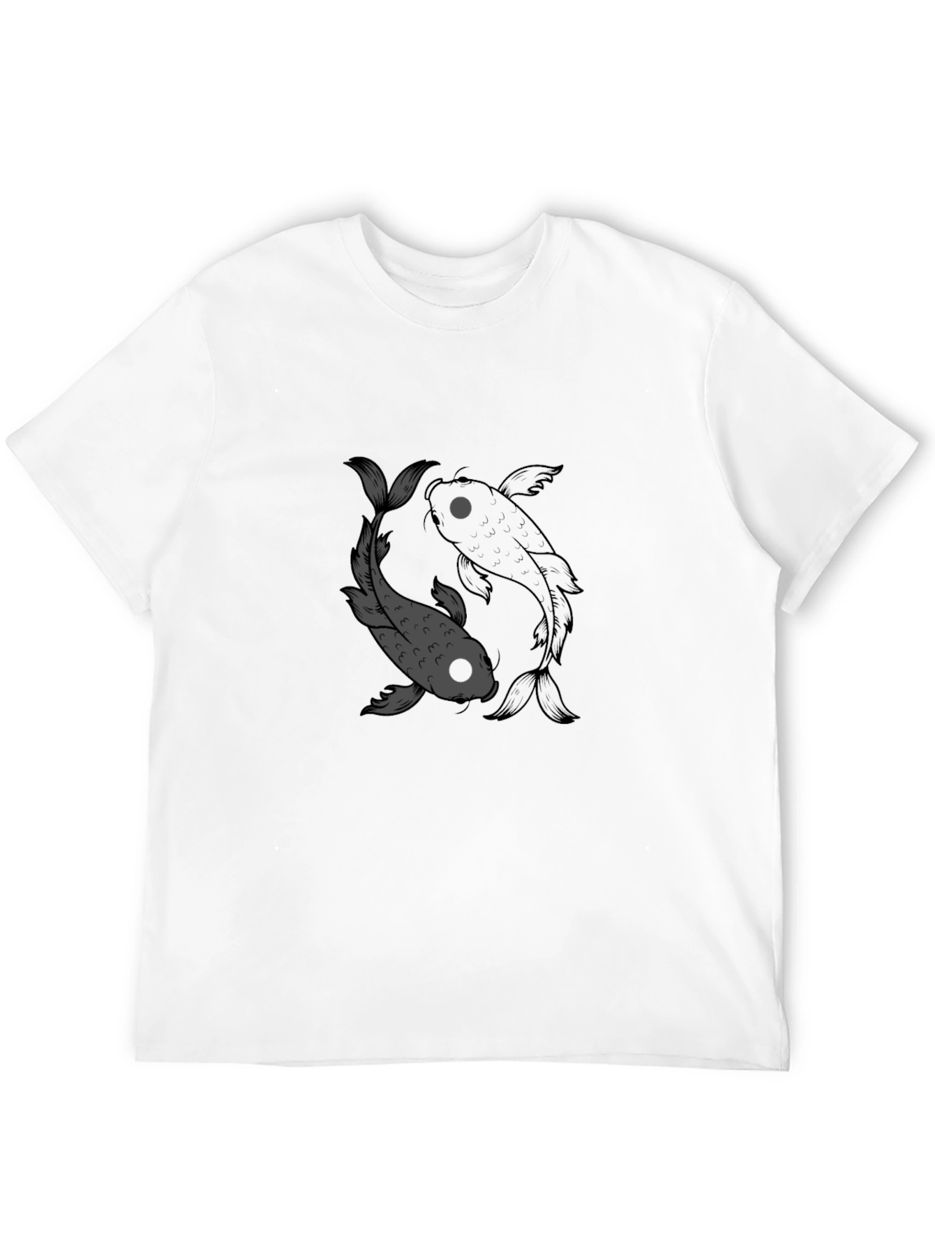 Black Yin Yang Koi Fish Graphic Tee - Black view 12