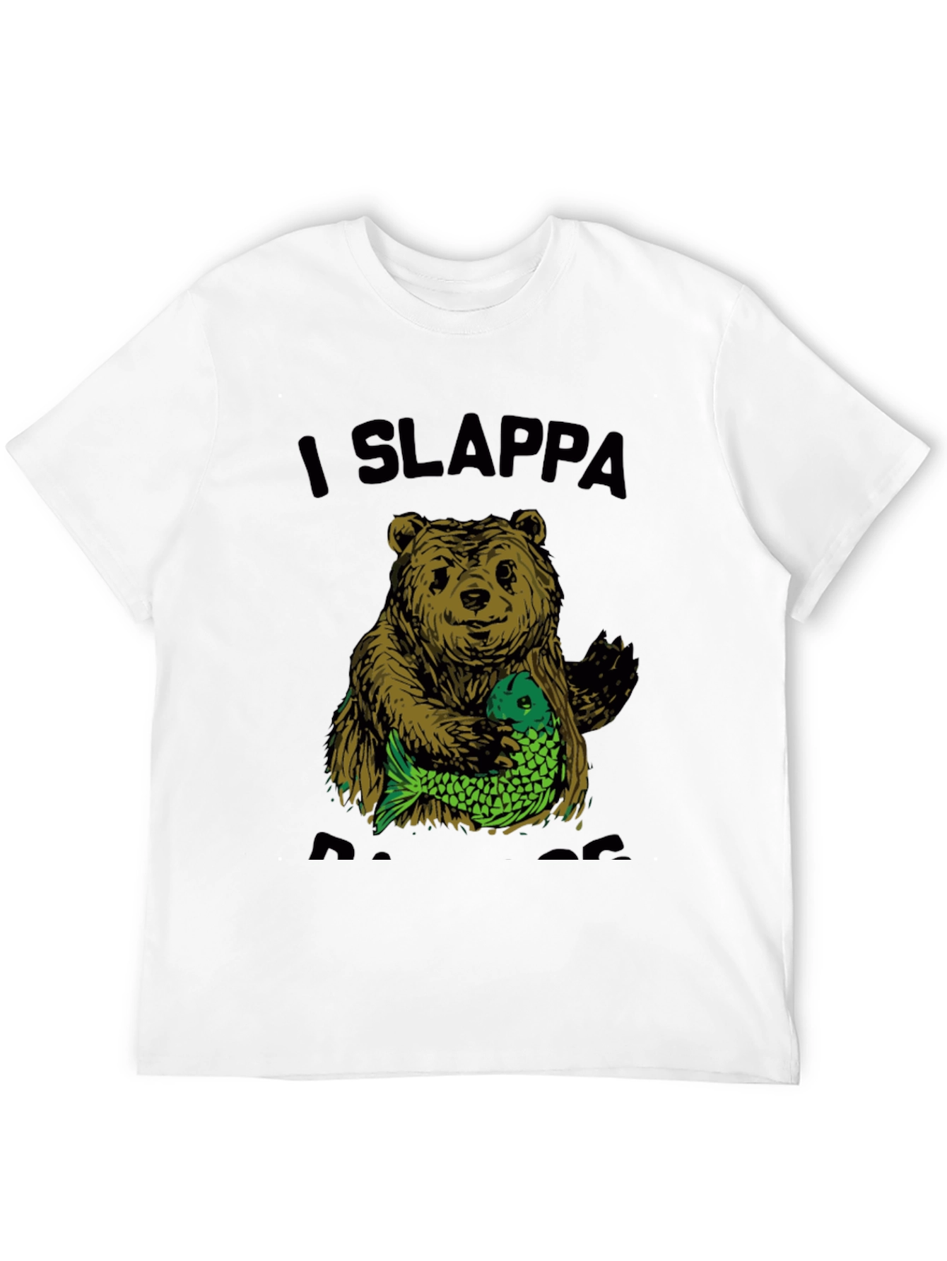 Black I Slappa Da Bass Funny Bear Graphic T-Shirt view 12