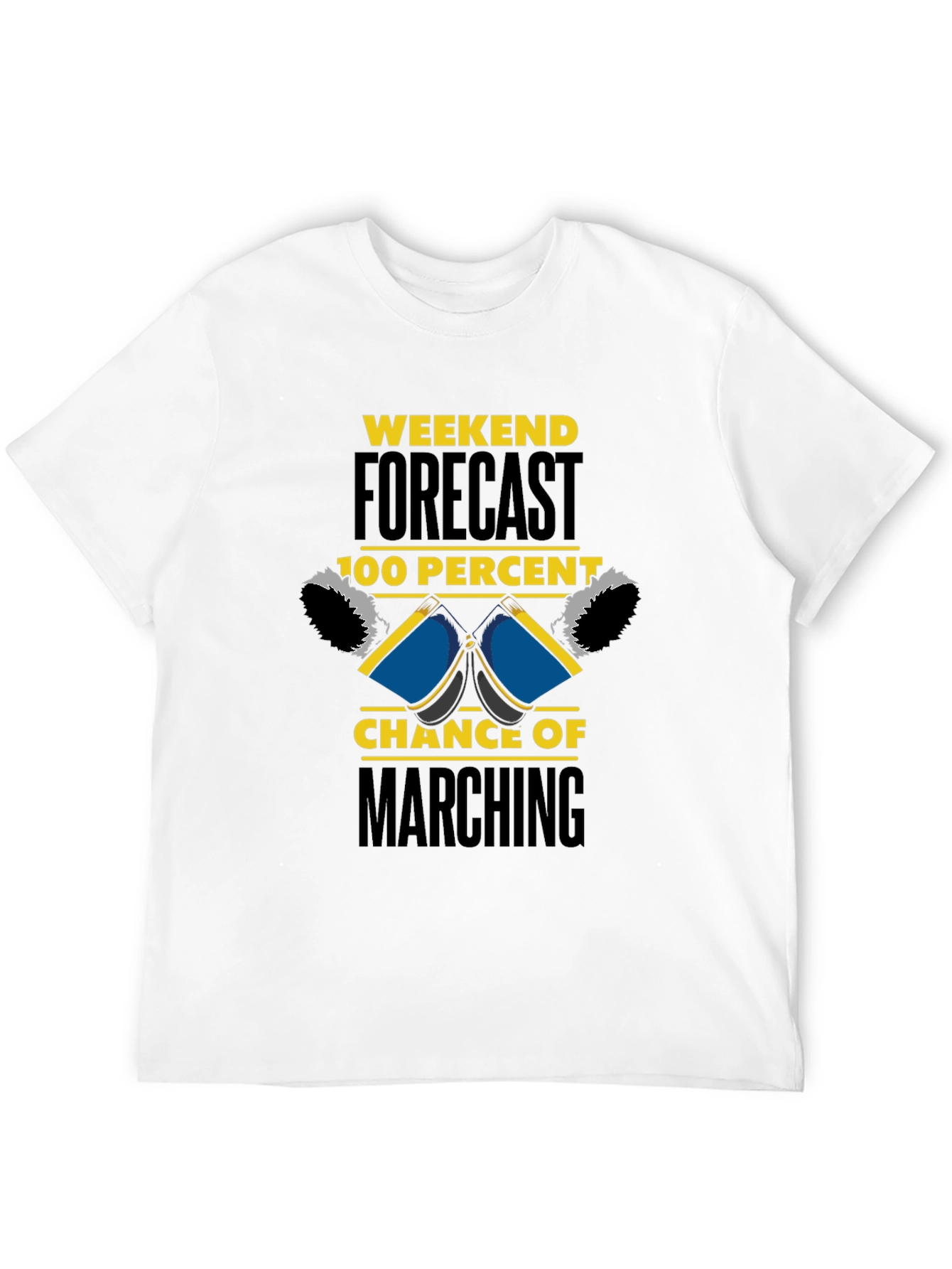 Black Marching Band Weekend Forecast T-Shirt view 12
