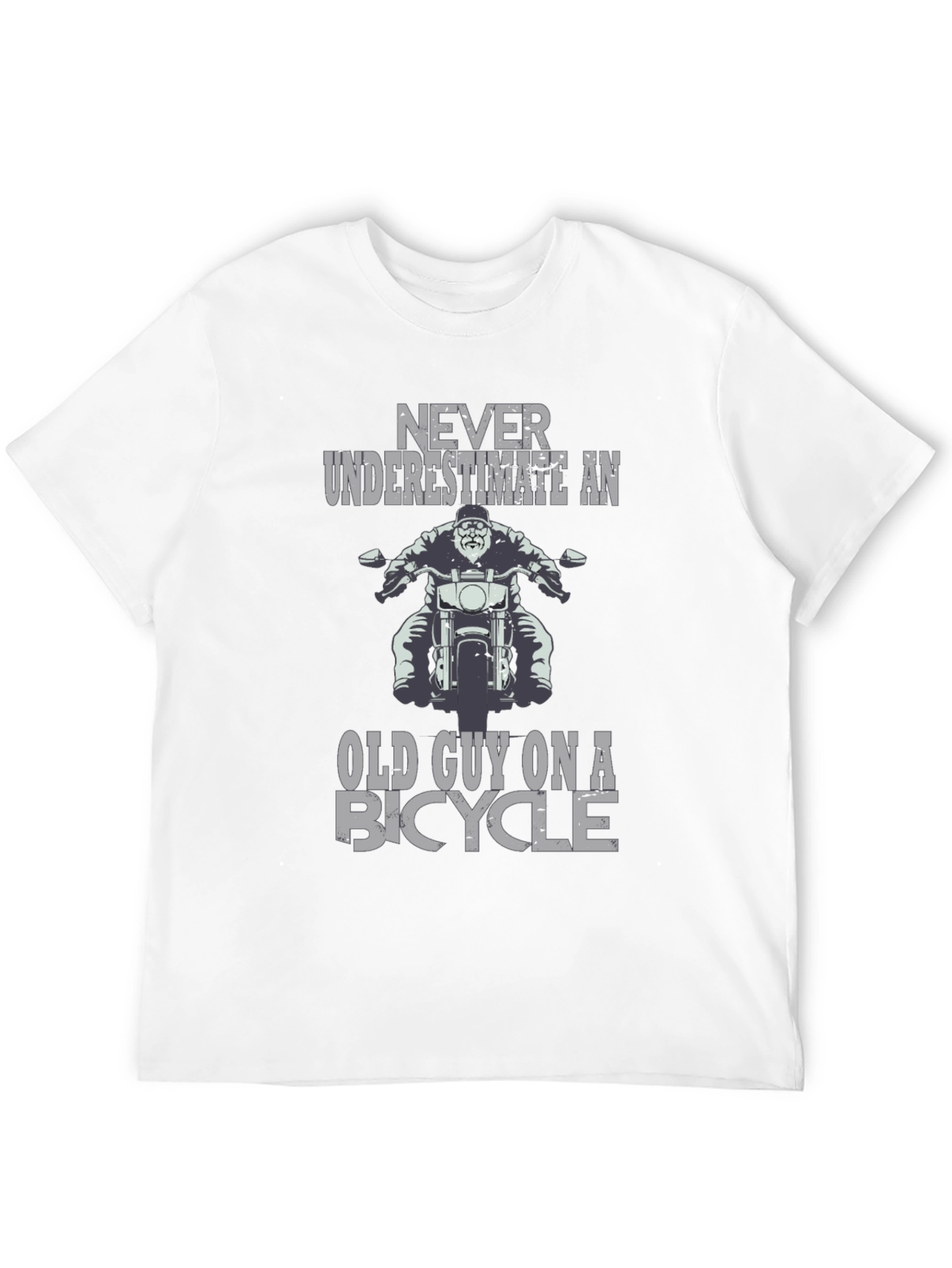 Black Never Underestimate Old Guy on a Bicycle Graphic T-Shirt view 12