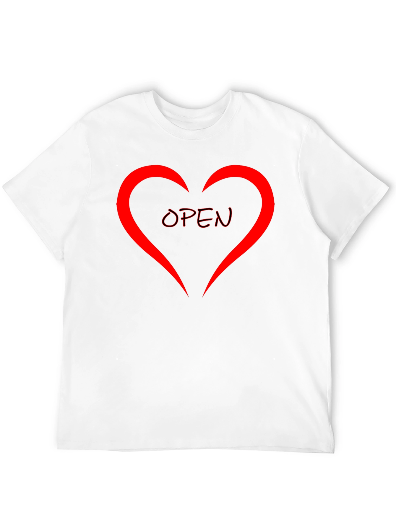 Black Open Heart Graphic Tee - Stylish Black Cotton Shirt view 12