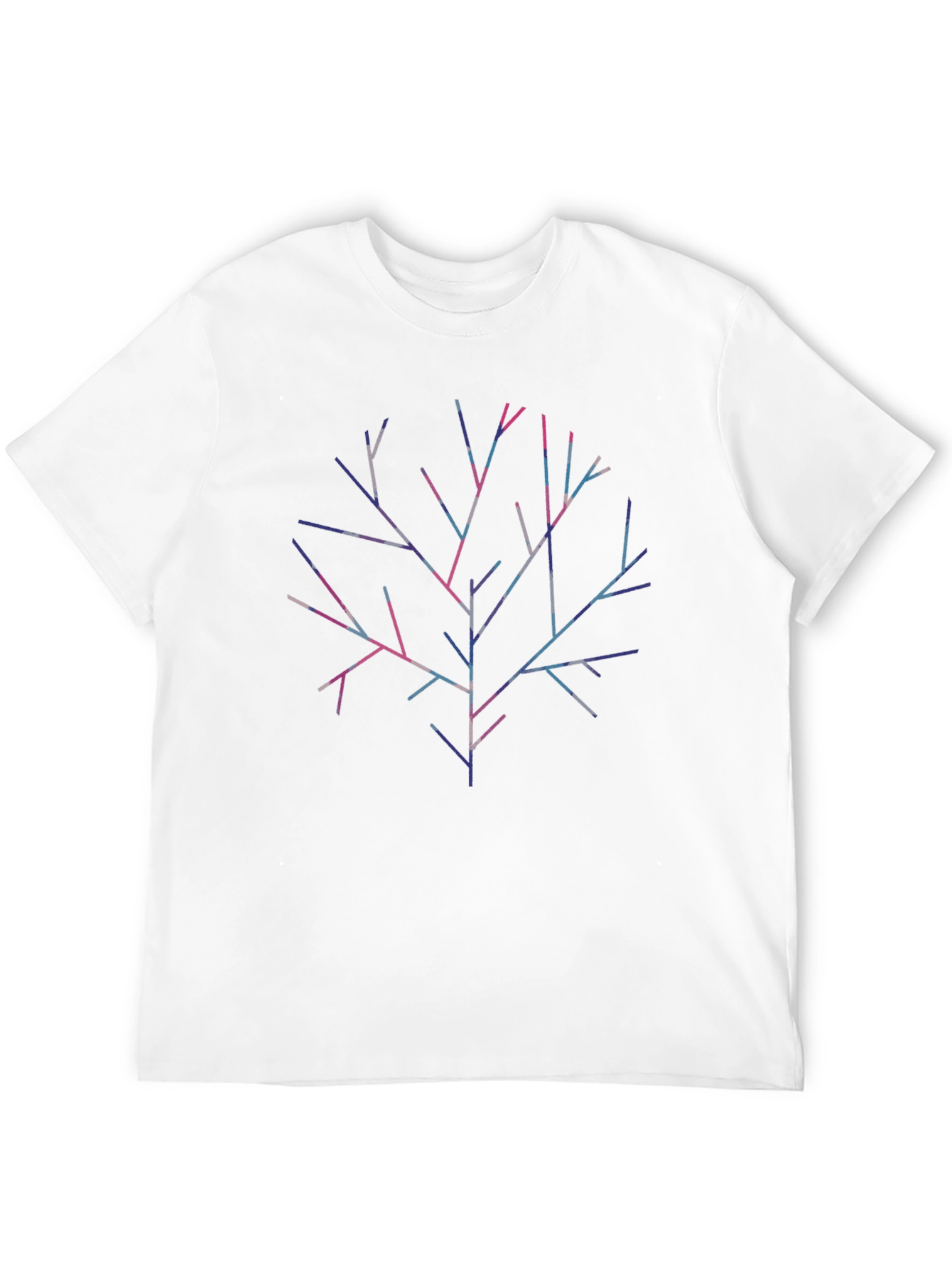 Black Geometric Branch Graphic Tee - Modern Abstract Design view 12