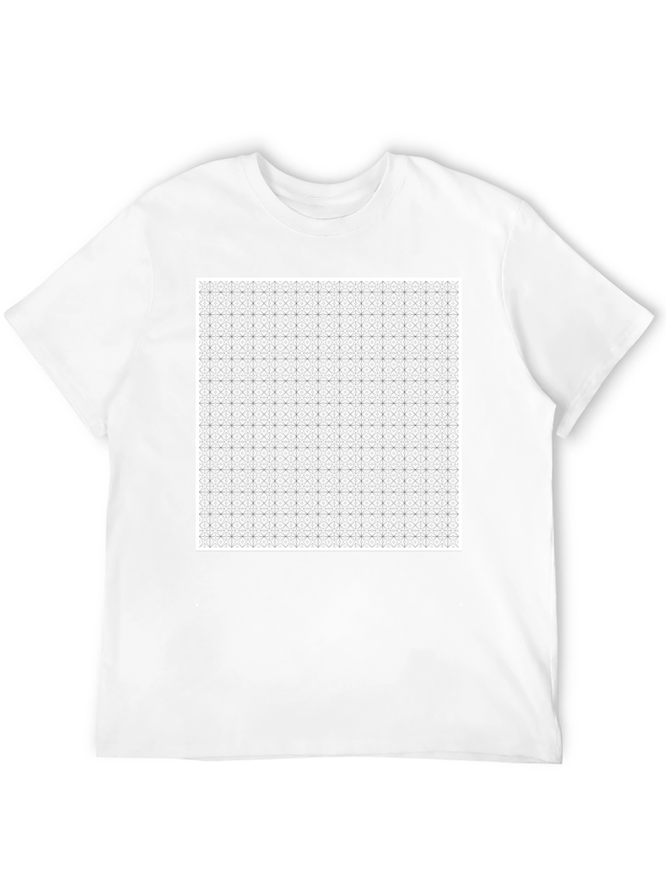 Black Geometric Pattern Black T-Shirt view 12