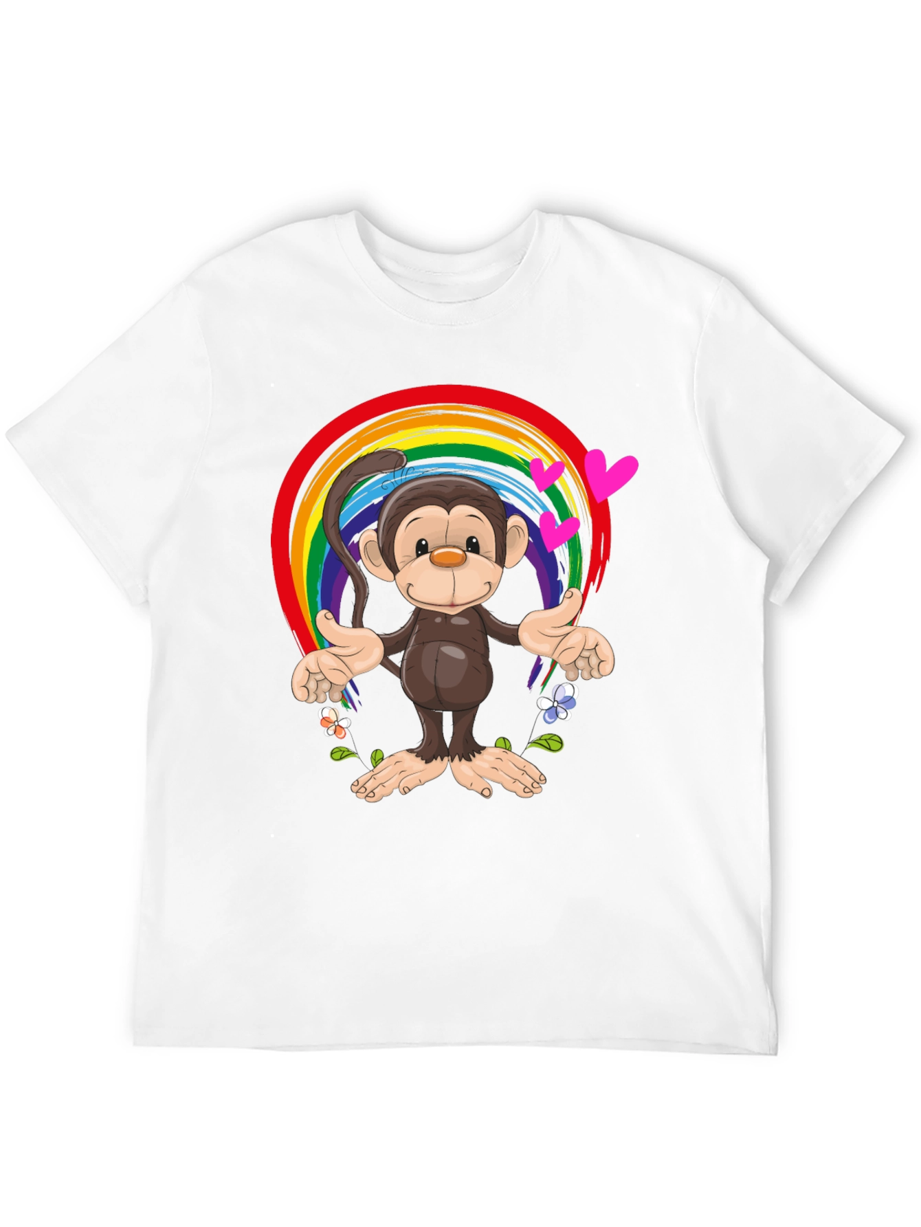 Black Rainbow Monkey Graphic Tee - Soft Cotton Blend view 12