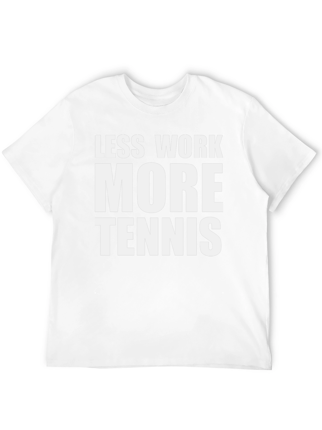 Black Less Work More Tennis Graphic Tee view 12