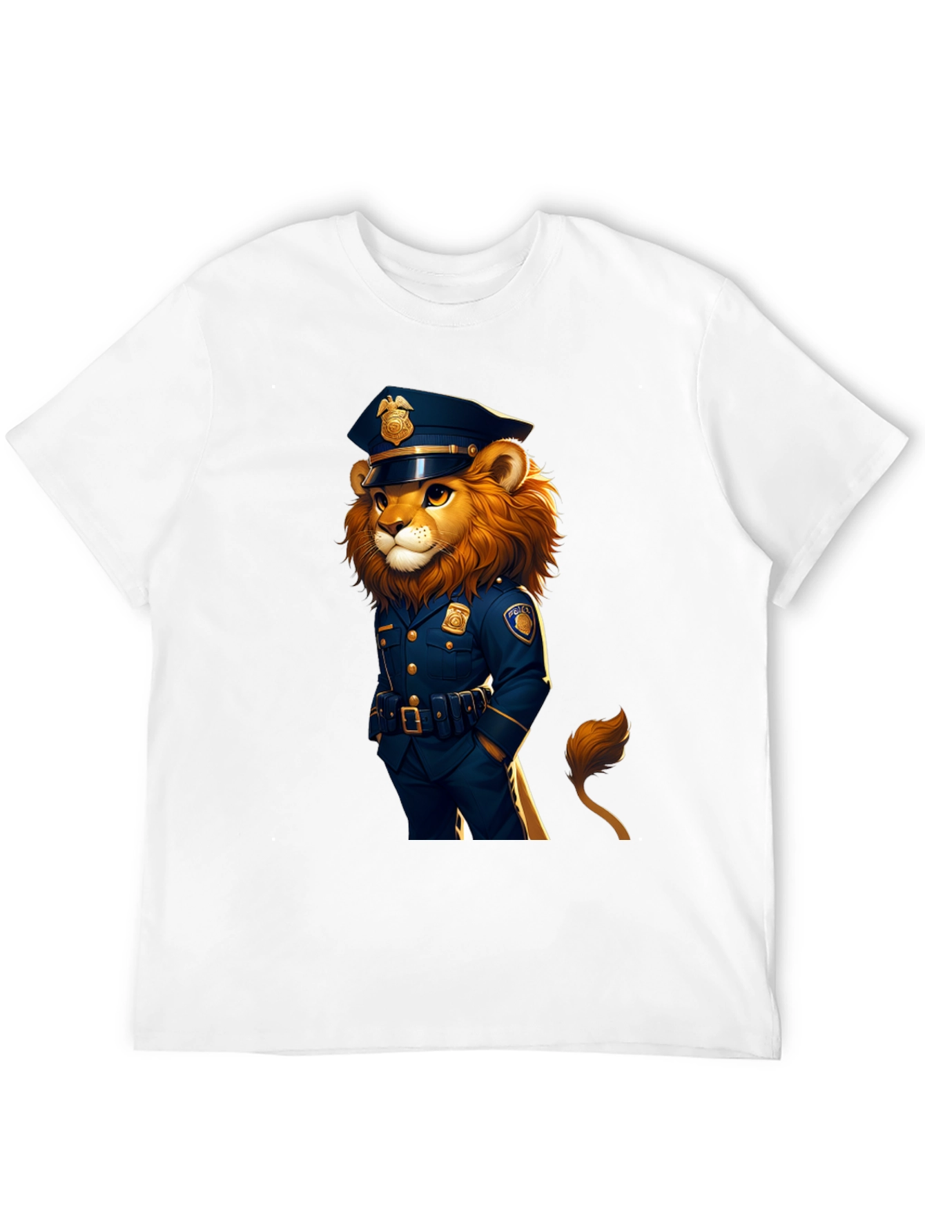 Black Lion Police Officer Graphic Tee view 12