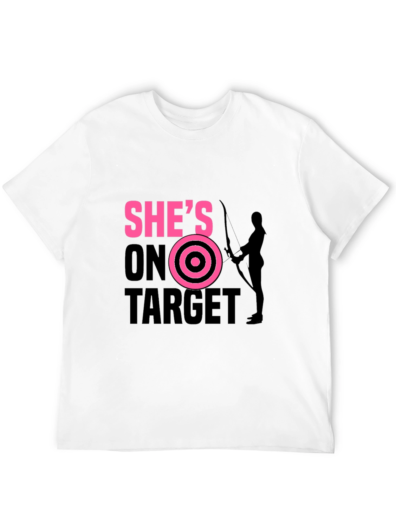 Black She's On Target T-Shirt Archer Arrow Bullseye view 12