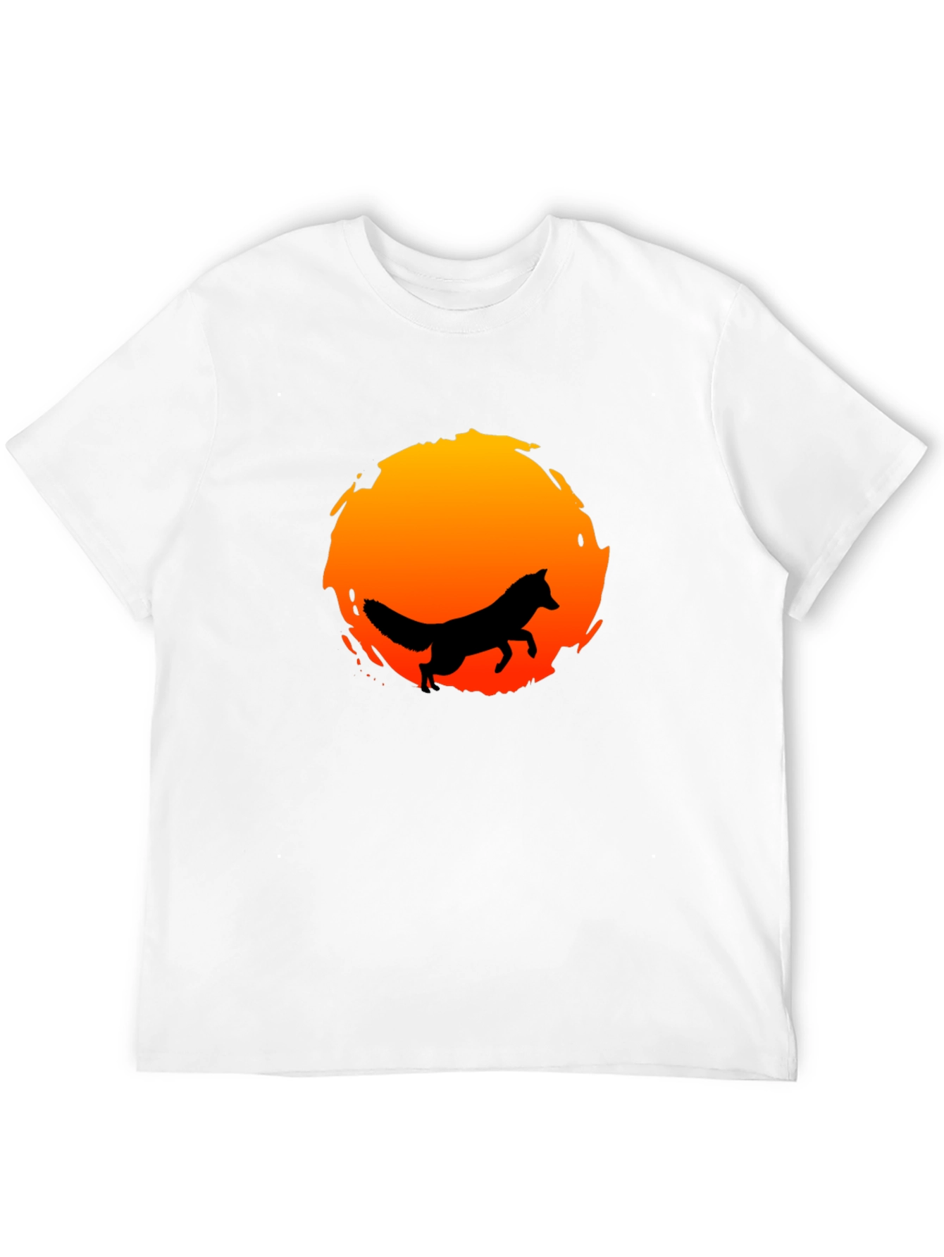Black Fox Silhouette Sunset Graphic Tee - Stylish & Unique view 12