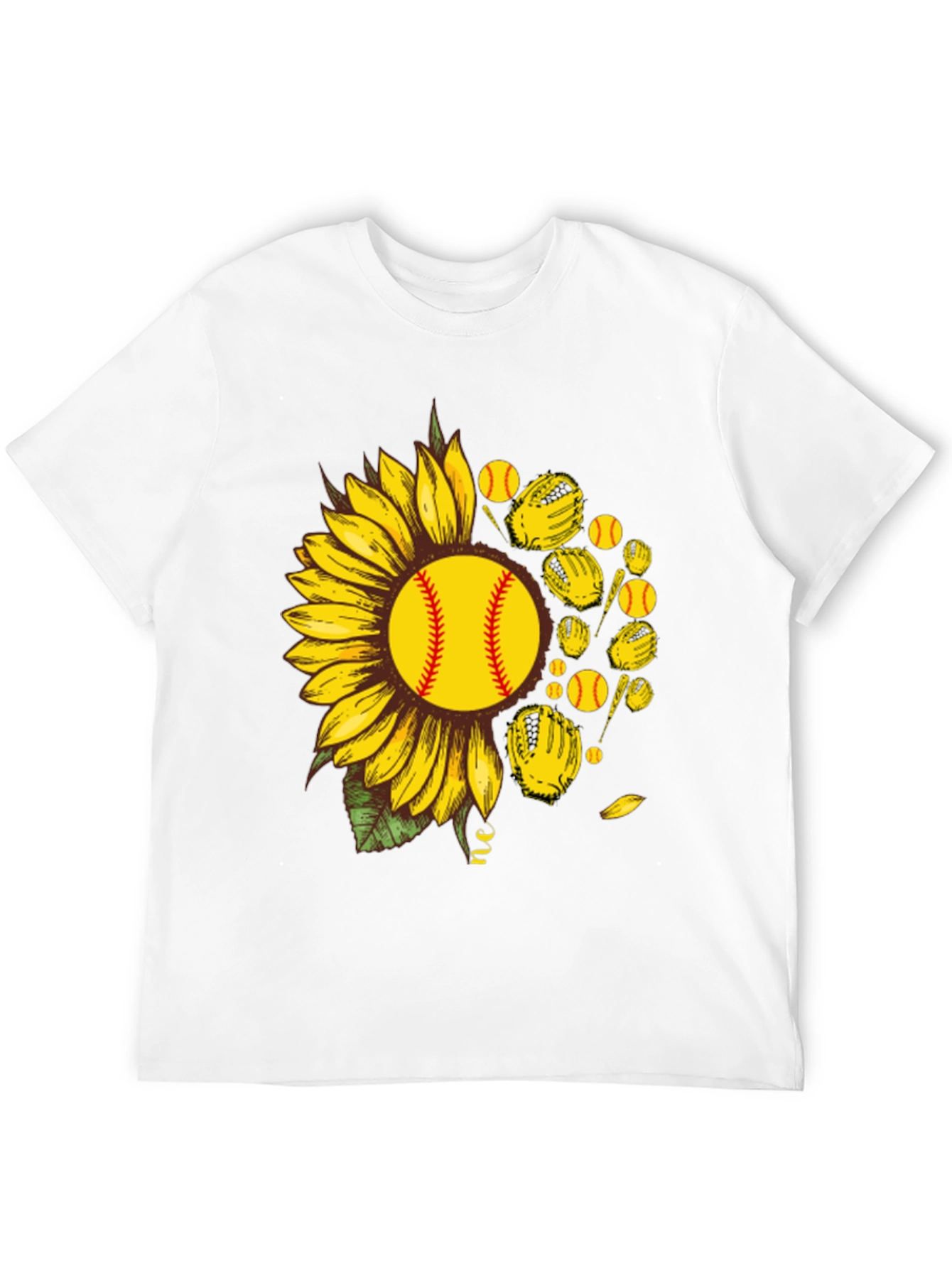Black Sunflower Softball Graphic T-Shirt view 12