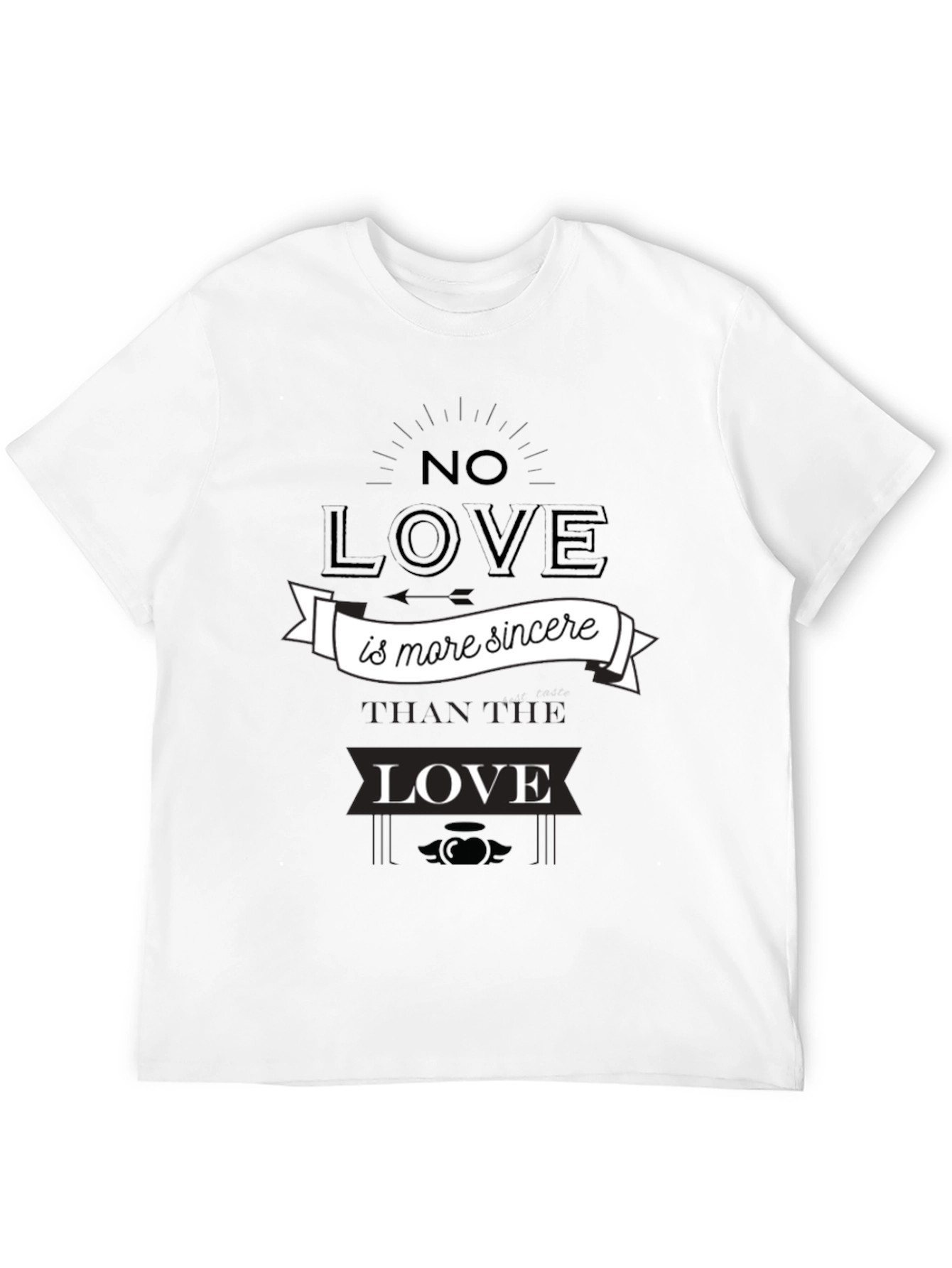Black Sincere Love Graphic Tee - Black Cotton T-Shirt view 12
