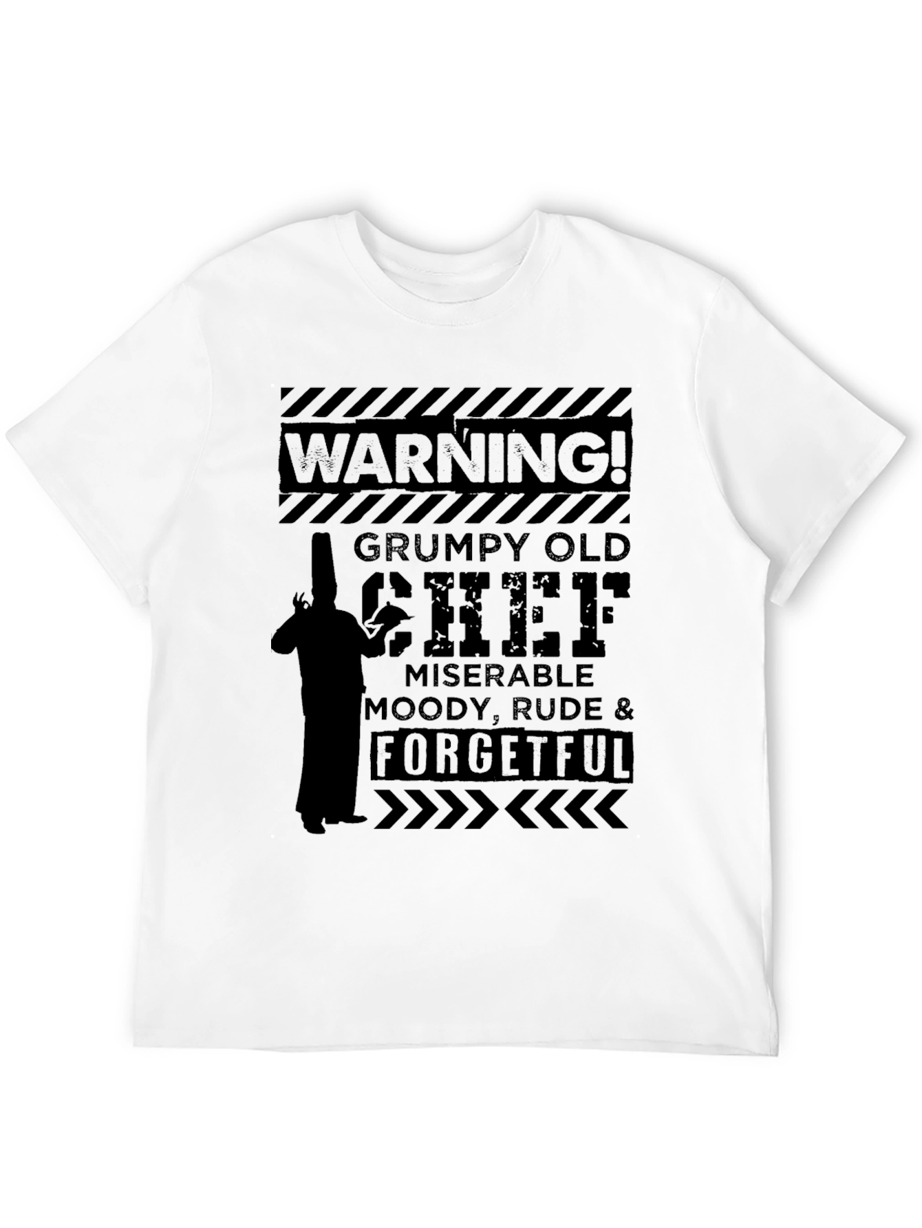 Black Grumpy Old Chef T-Shirt - Funny Kitchen Apparel view 12