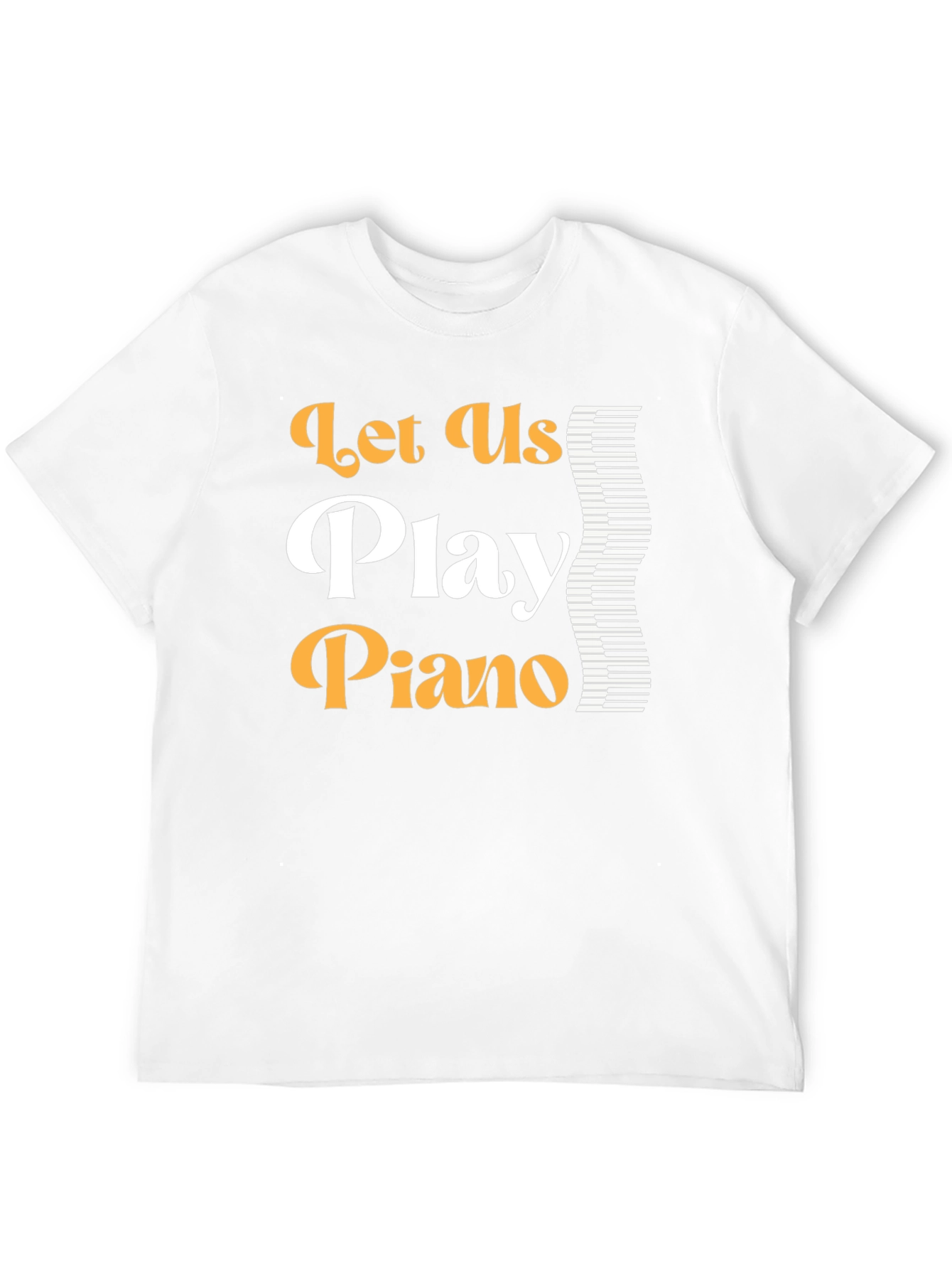 Black Let's Play Piano Graphic T-Shirt view 12