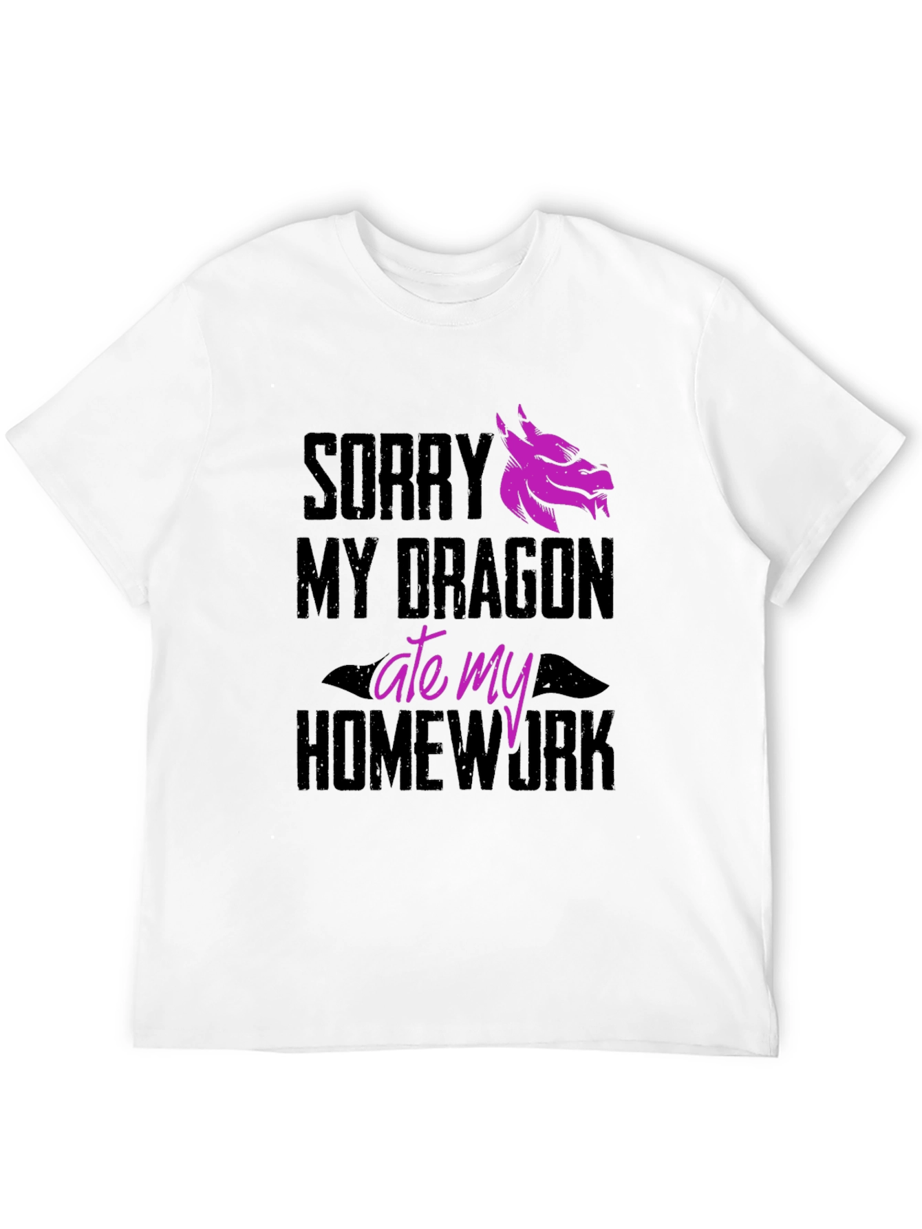 Black Dragon Ate My Homework Funny Graphic Tee view 12