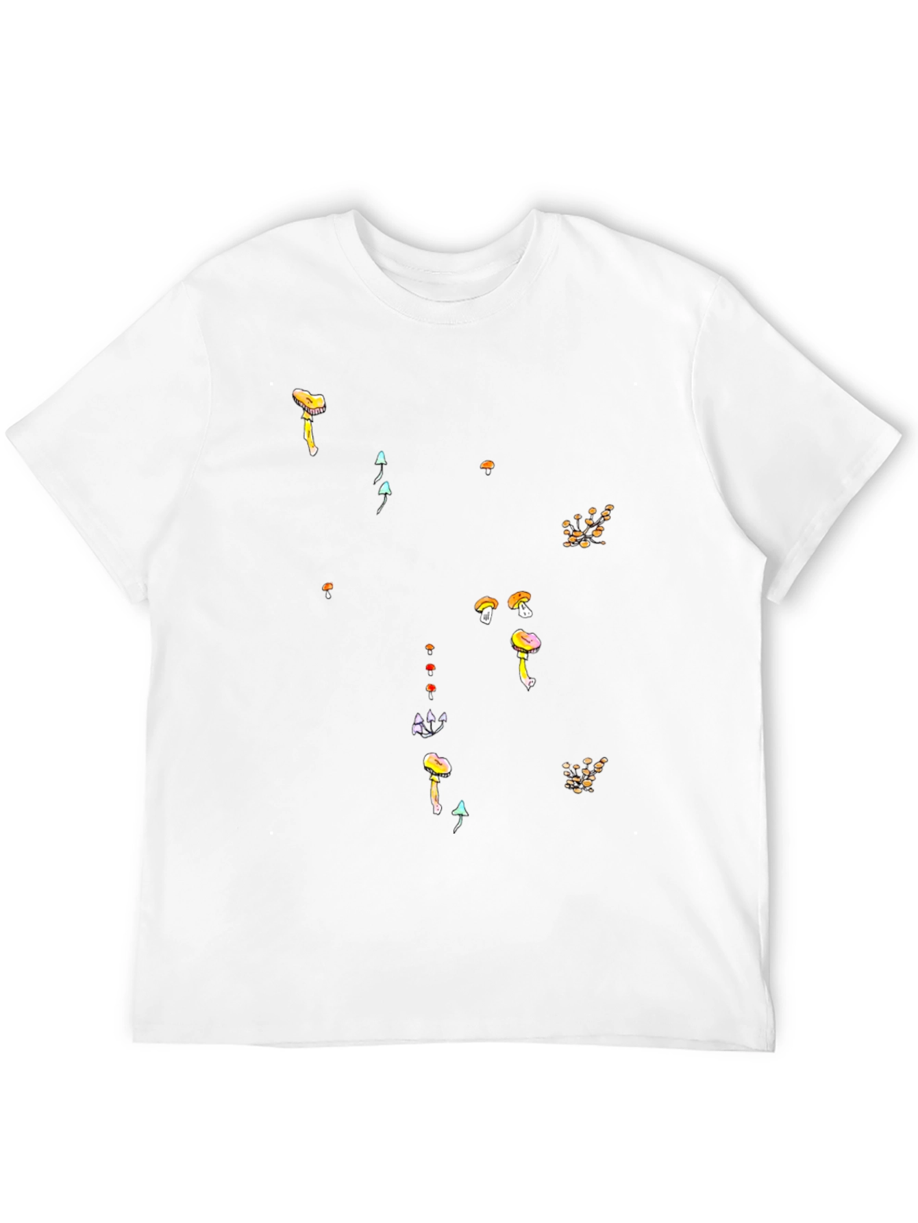 Black Mushroom Print Black T-Shirt - Funky Casual Style view 12