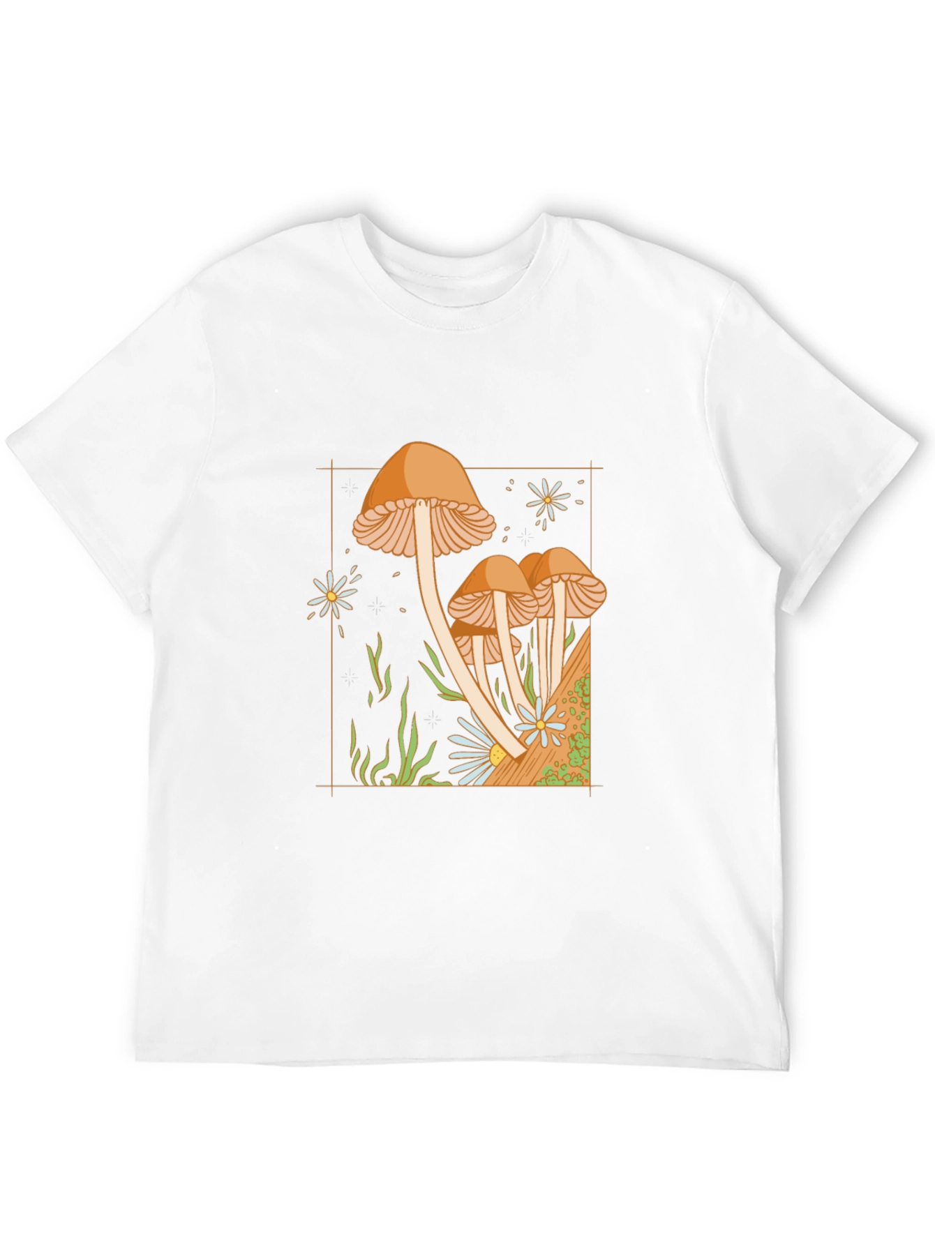 Black Mushroom Graphic Tee - Nature Inspired Black T-Shirt view 12