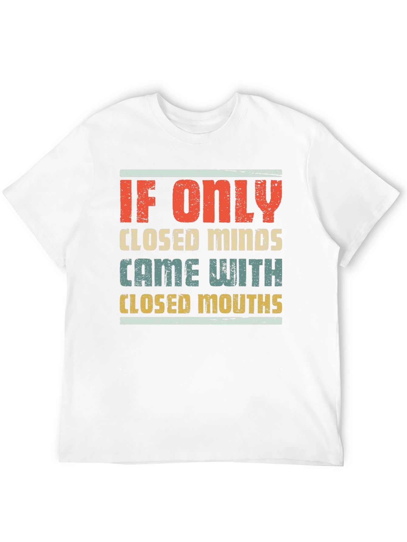 Black Humorous Graphic Tee - Closed Minds, Closed Mouths view 12