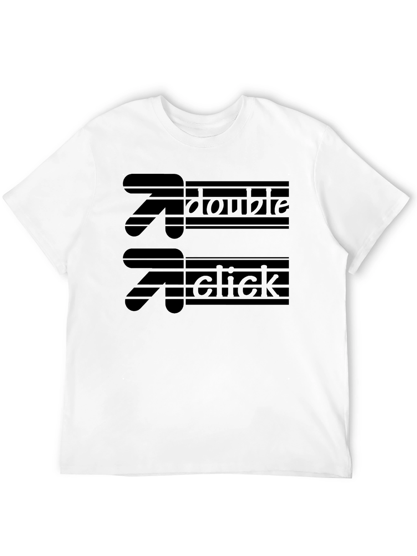 Black Double Click Graphic T-Shirt - Black Cotton Tee view 12