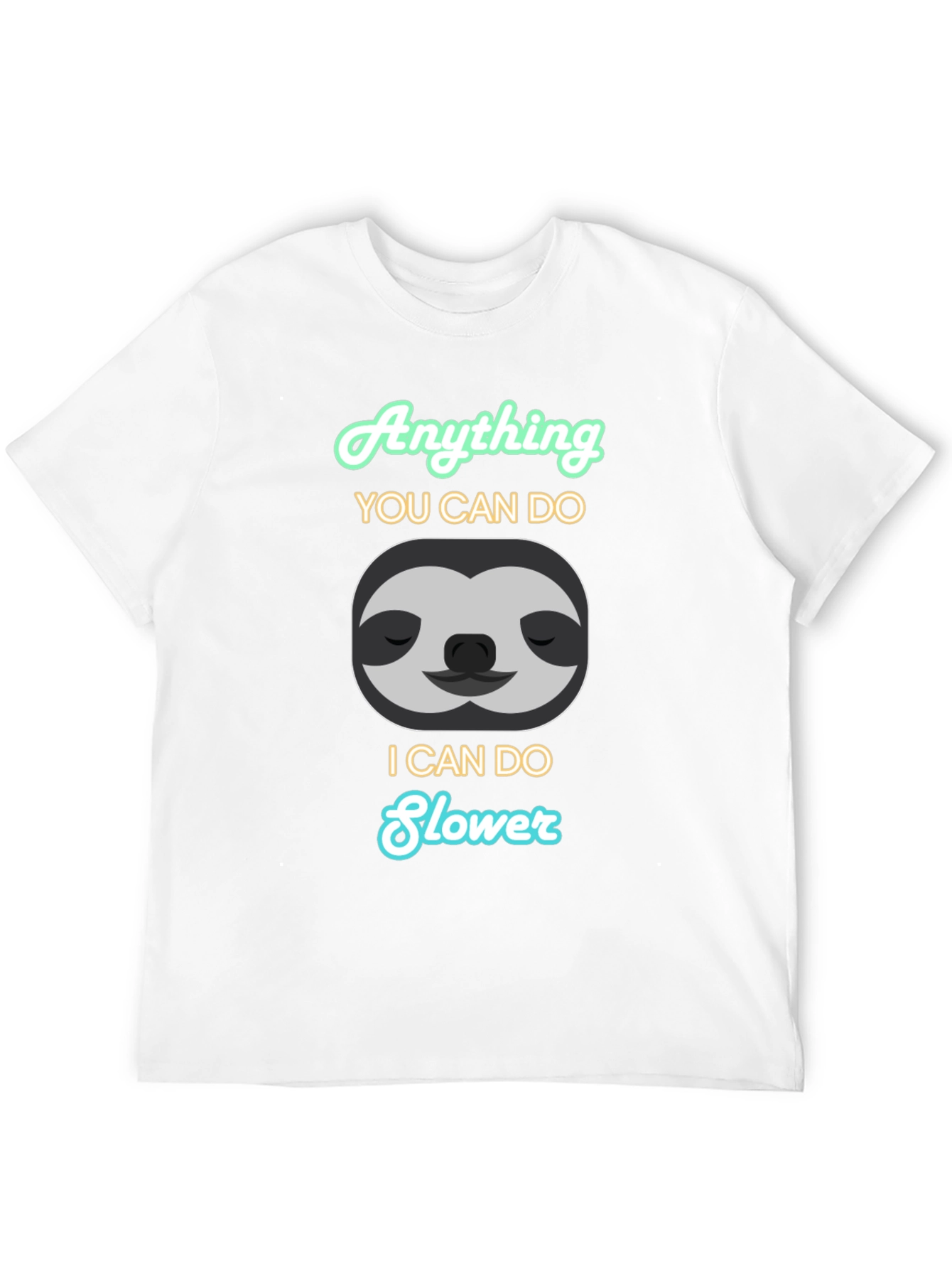 Black Funny Sloth Graphic T-Shirt - Anything I Can Do Slower view 12