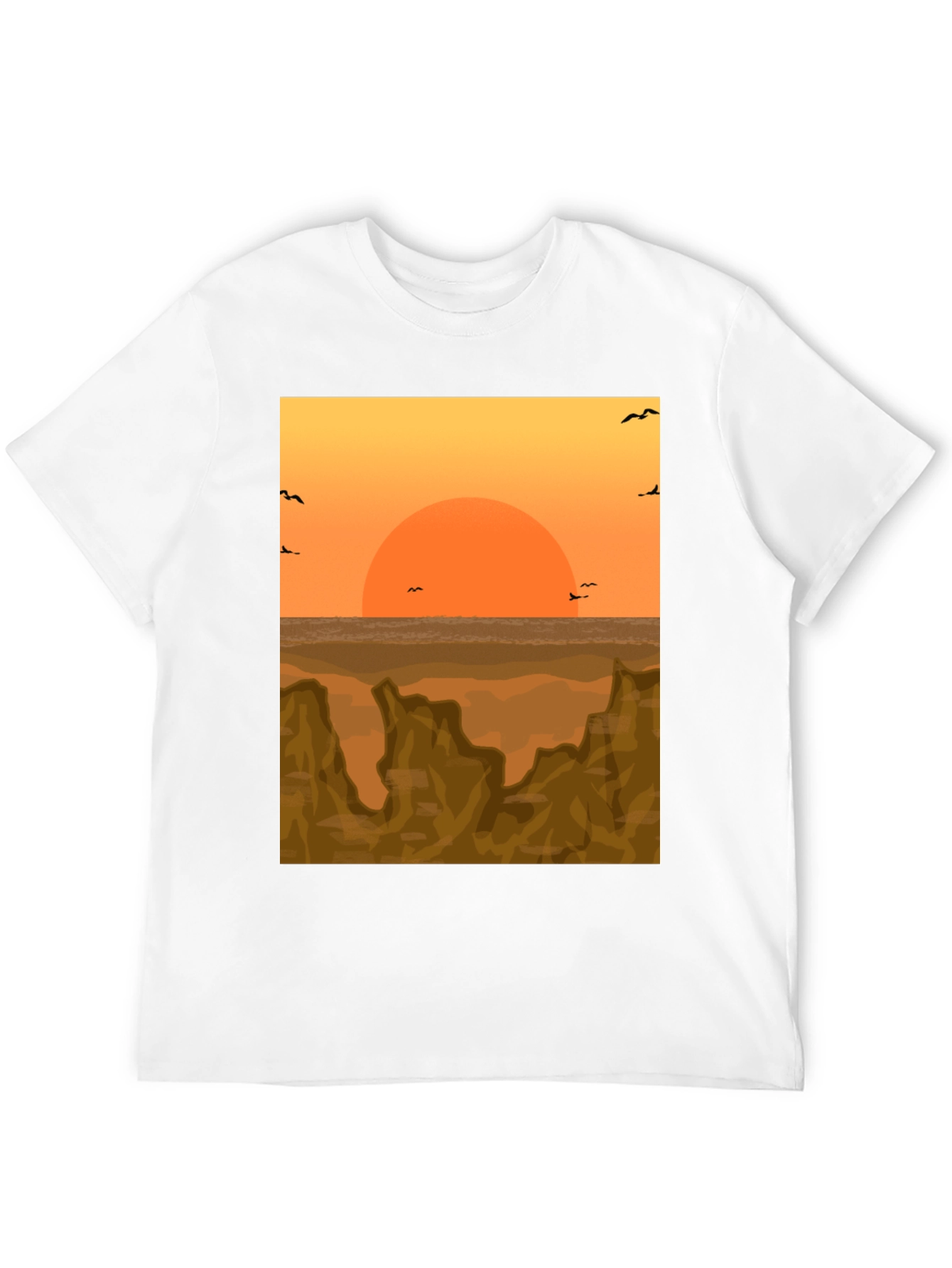 Black Sunset Landscape Graphic Tee view 12