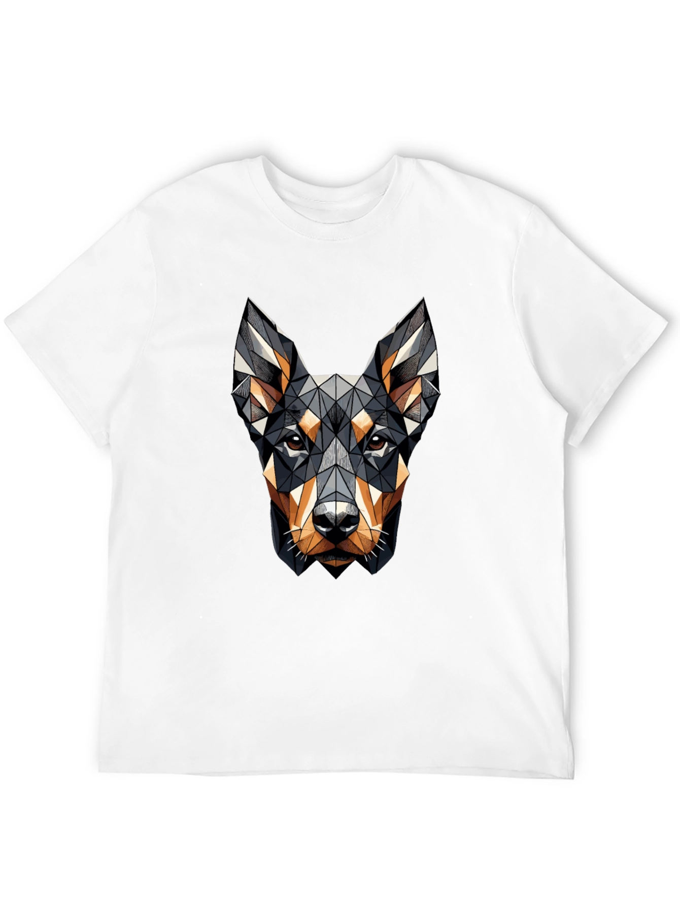 Black Geometric Dog Head Graphic Black T-Shirt view 12