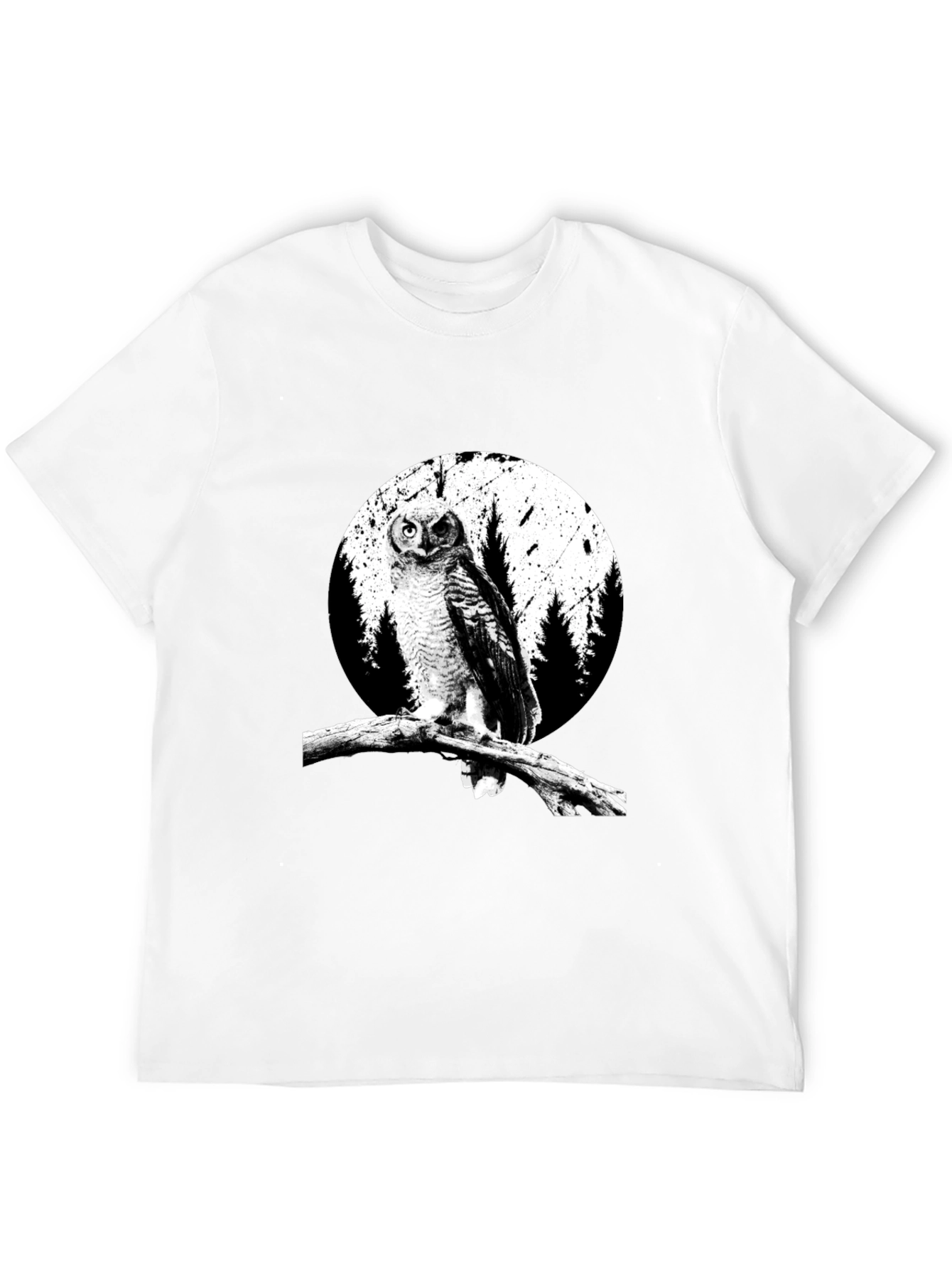 Black Owl Graphic Tee - Black Cotton T-Shirt view 12