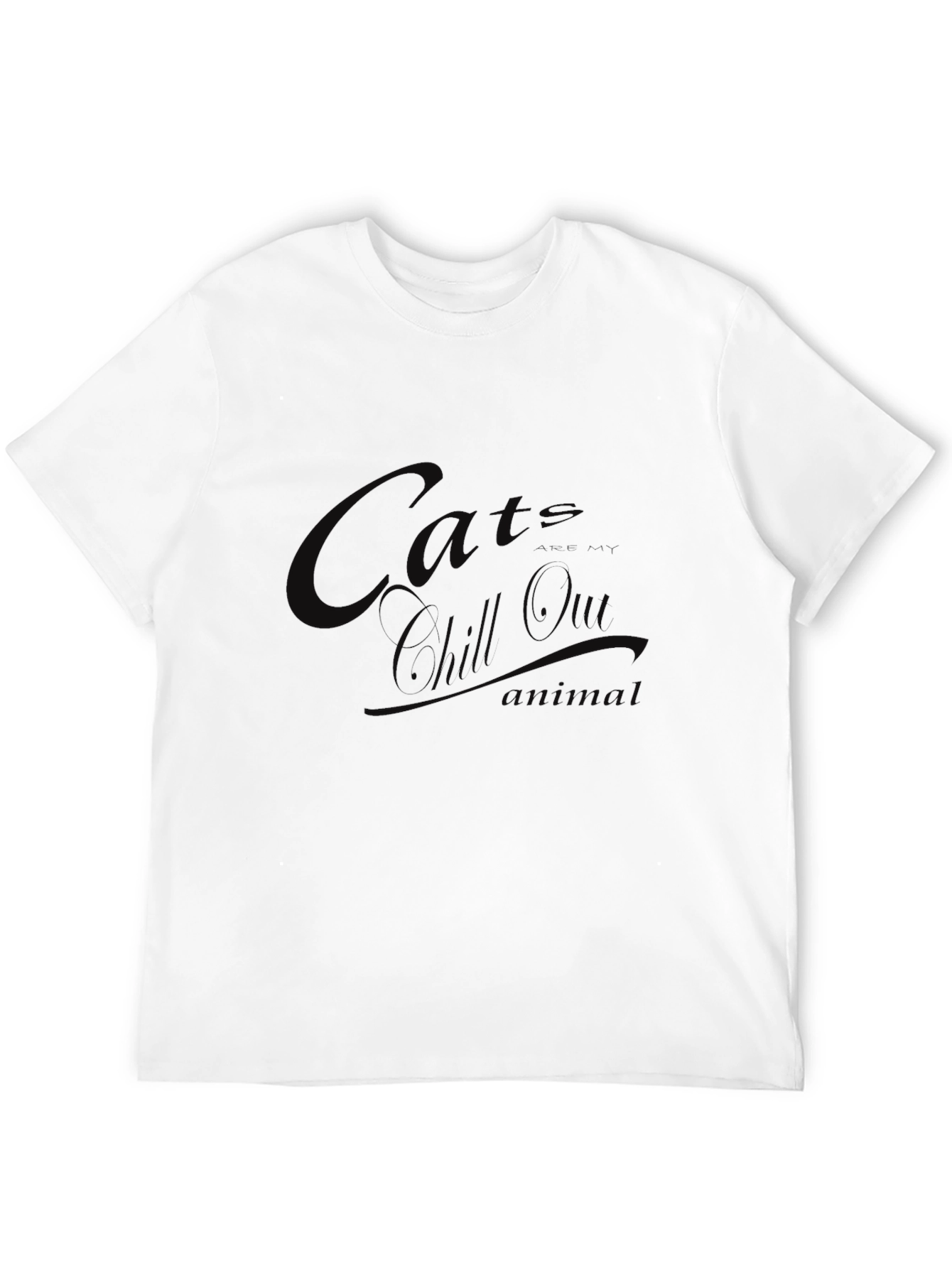 Black Chill Out Cats T-Shirt - Black Crew Neck Tee view 12