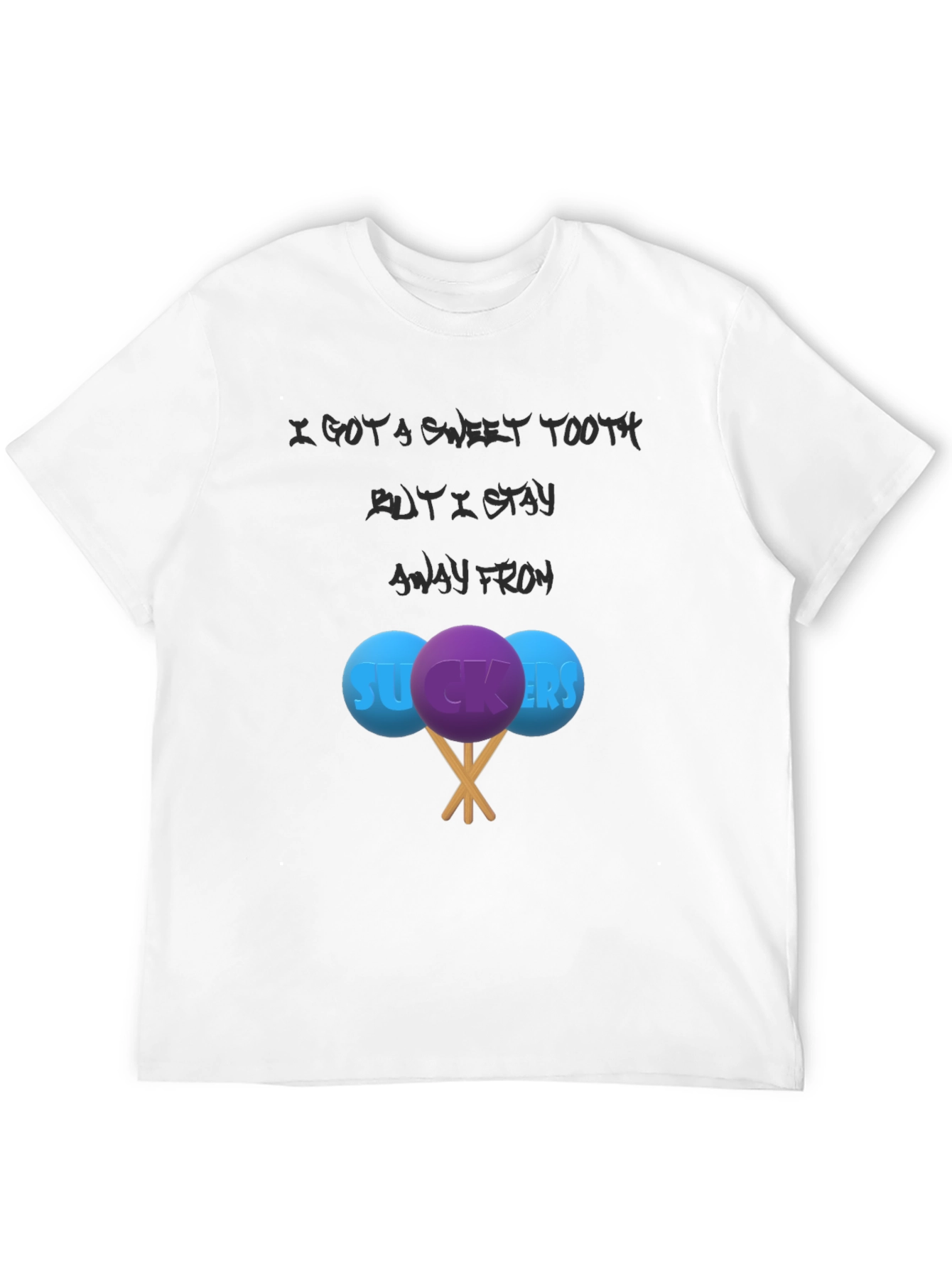 Black Sweet Tooth Sucker T-Shirt - Funny Graphic Tee view 12
