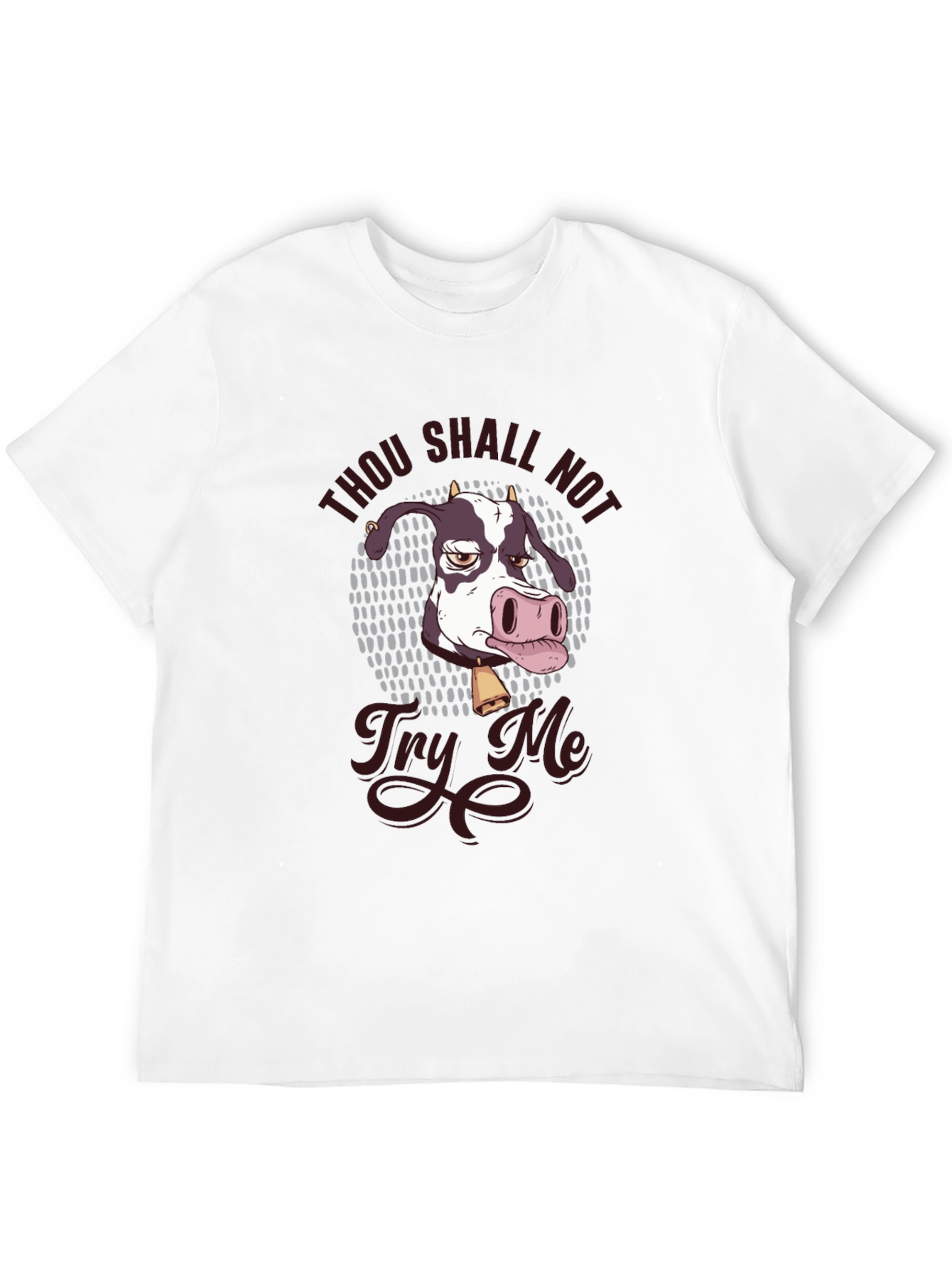 Black Funny Cow Graphic T-Shirt - Thou Shall Not Try Me view 12