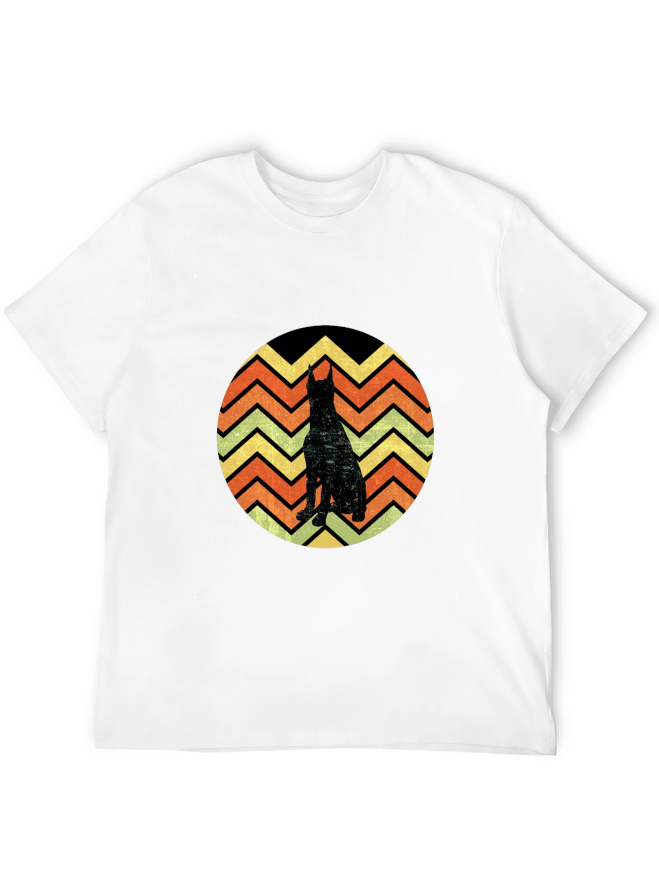 Black Doberman Silhouette Retro T-Shirt view 12