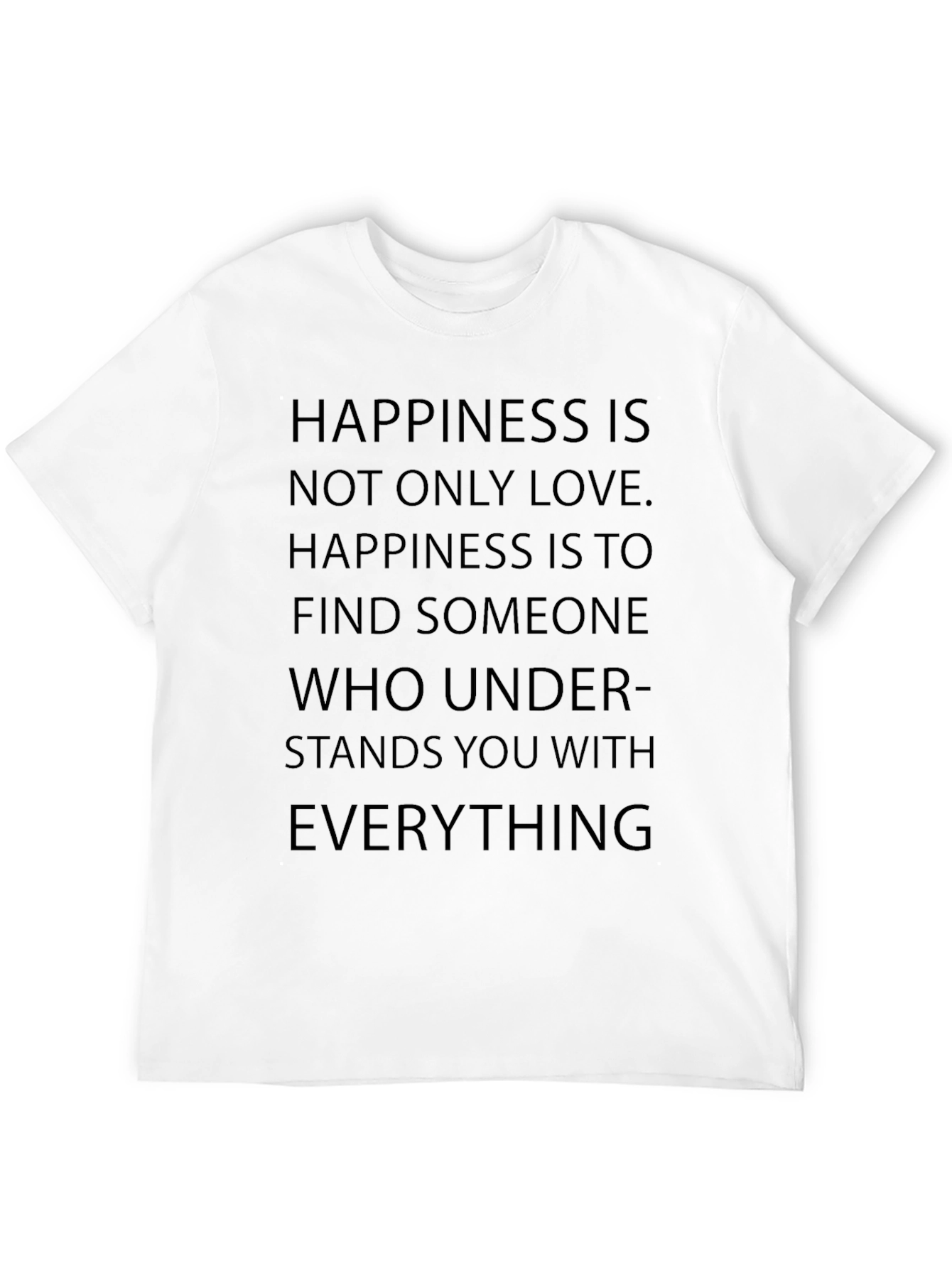 Black Happiness Quote Graphic T-Shirt - Mens view 12