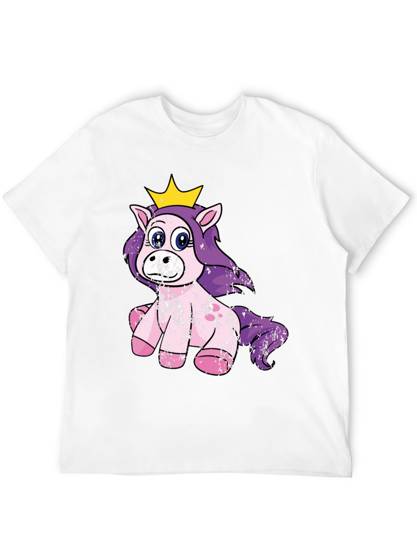 Black Cute Princess Unicorn Black T-Shirt view 12