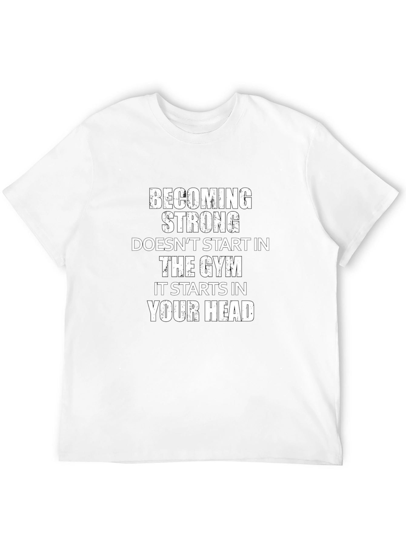 Black Motivational Gym T-Shirt - Starts In Your Head view 12