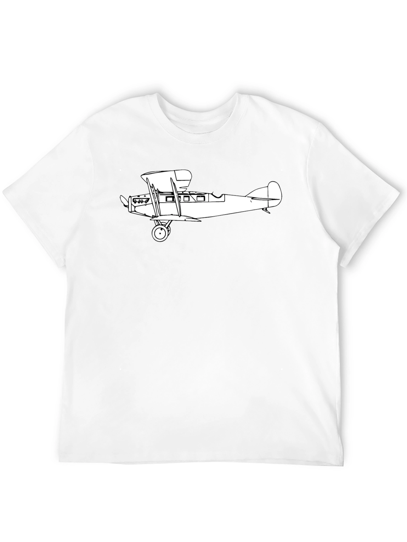 Black Vintage Biplane Graphic T-Shirt - Classic Aviation Style view 12