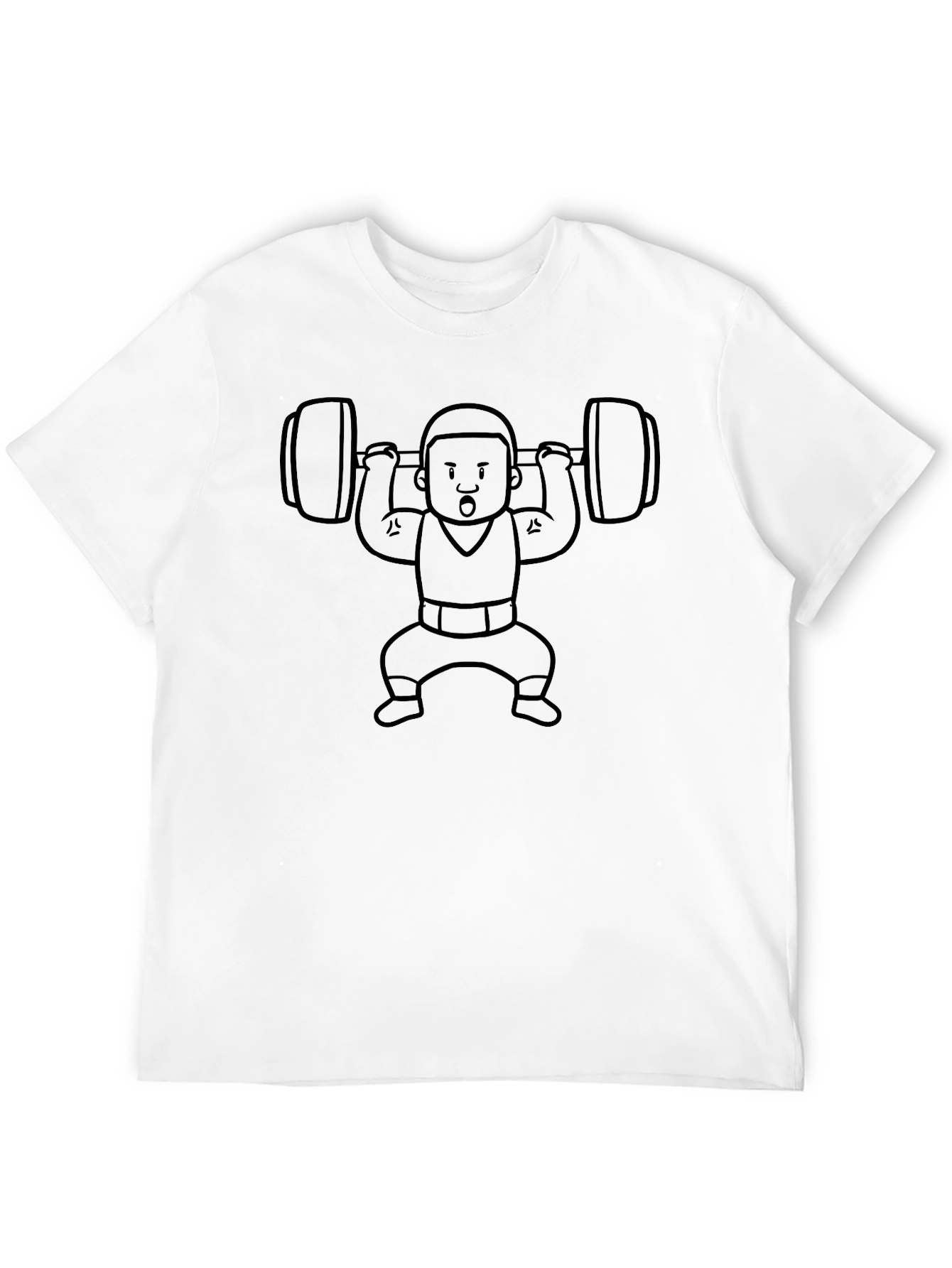 Black Weightlifting Cartoon Graphic Tee - Black view 12
