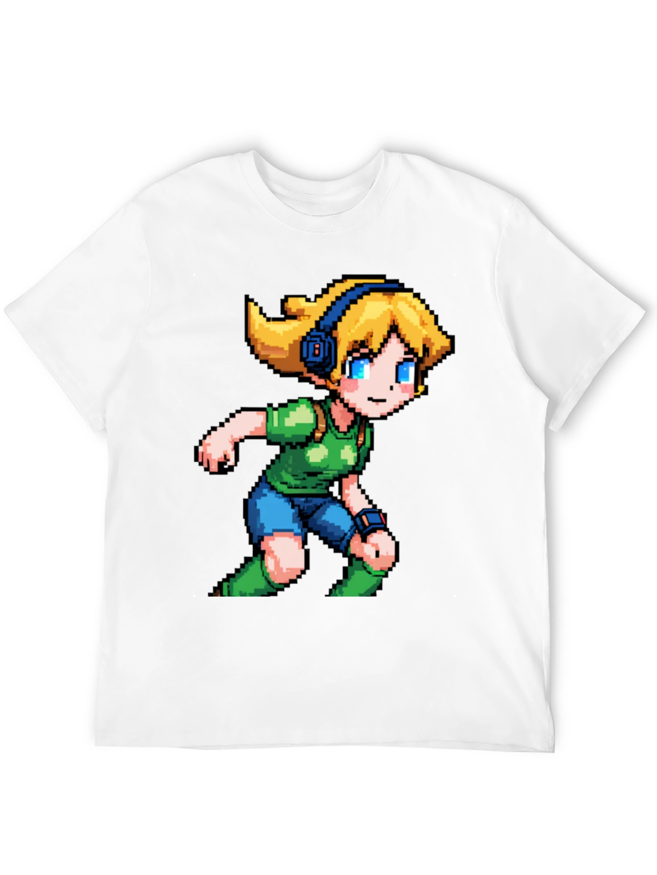 Black Pixelated Girl Graphic Tee view 12