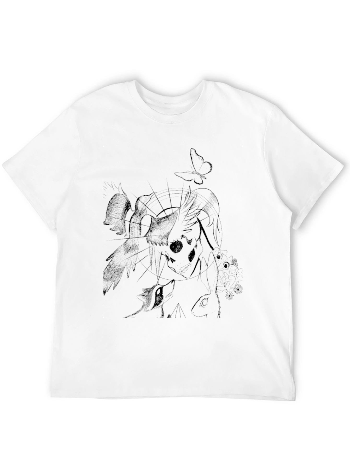 Black Abstract Graphic Tee - Black view 12