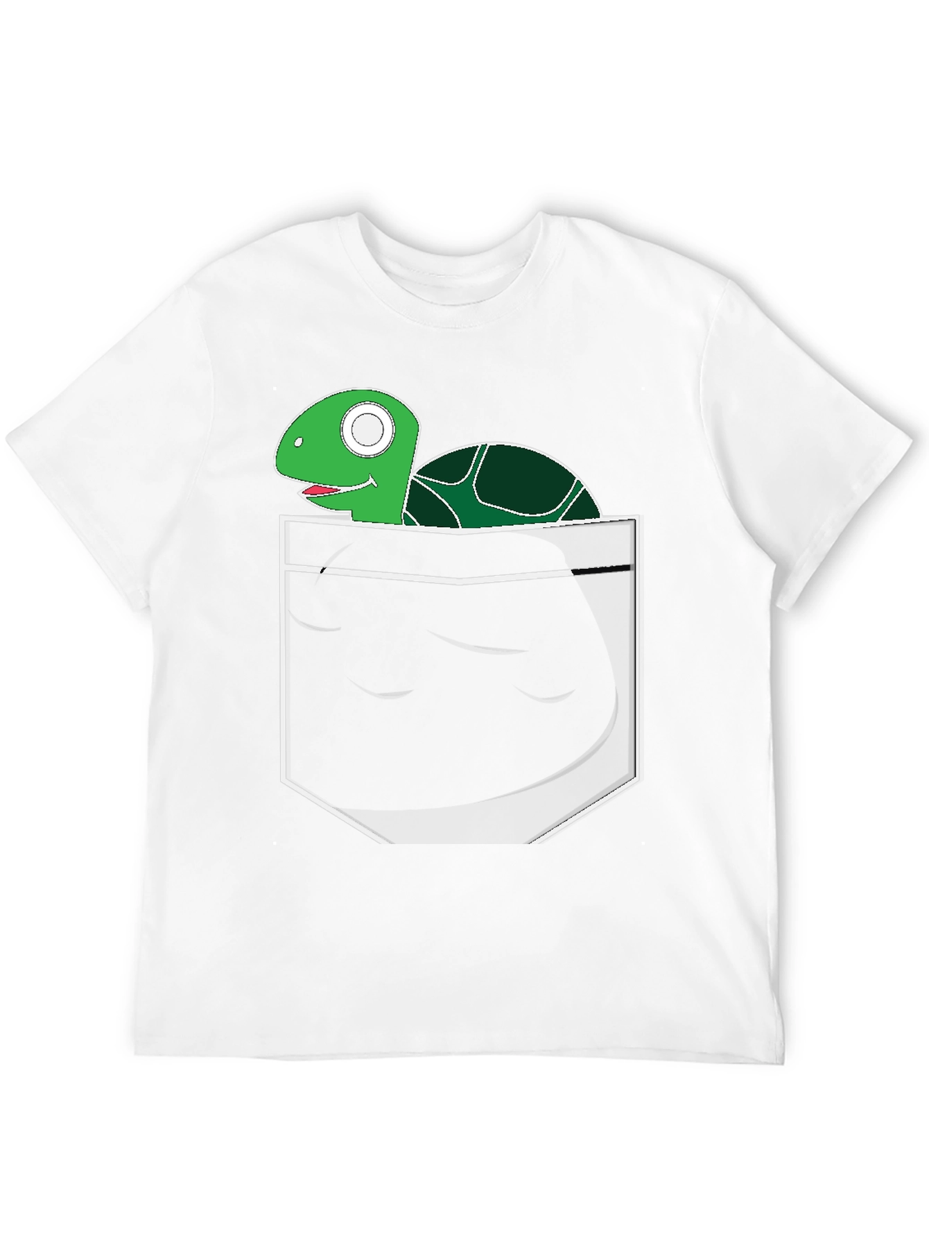 Black Turtle in Pocket Graphic Tee - Novelty Shirt view 12