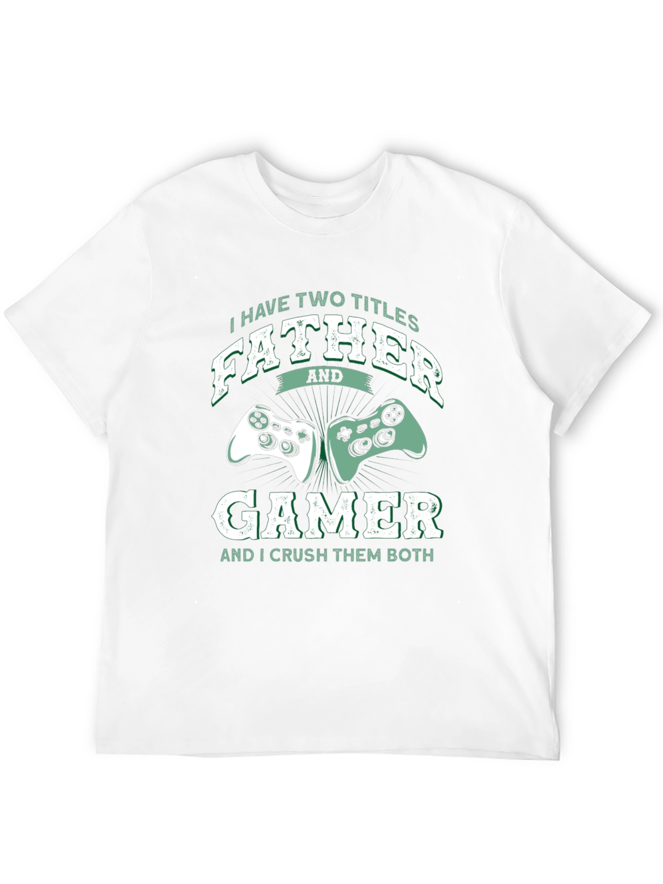 Black Father Gamer T-Shirt - Two Titles Crush Them Both view 12