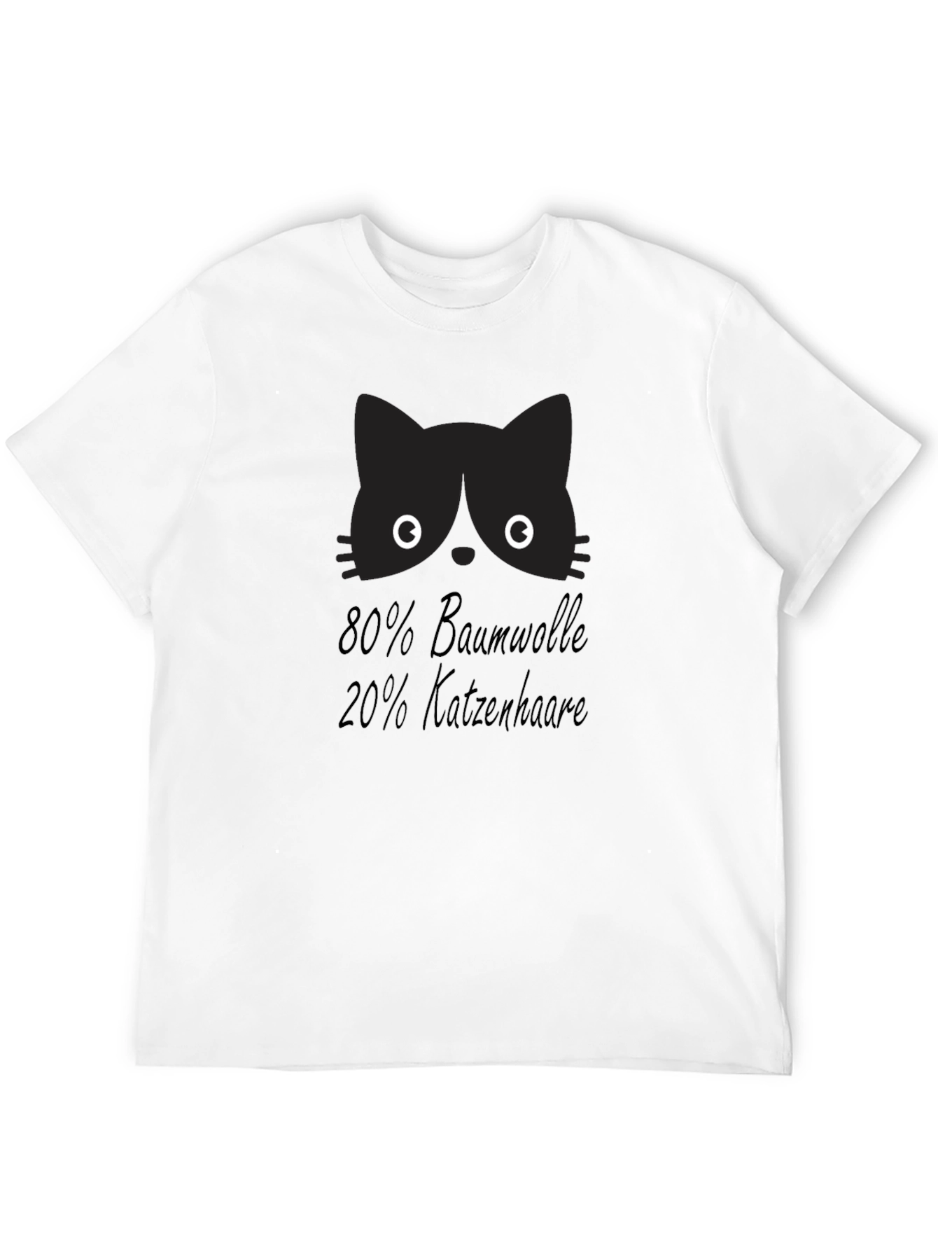 Black Funny Cat Hair T-Shirt - 80% Baumwolle 20% Katzenhaare view 12