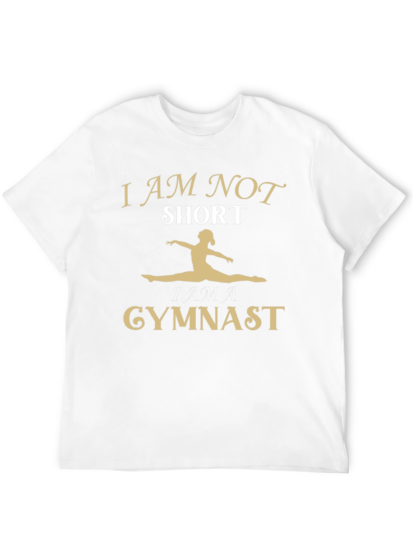 Black Gymnast T-Shirt - I Am Not Short - Women's Gymnastics view 12