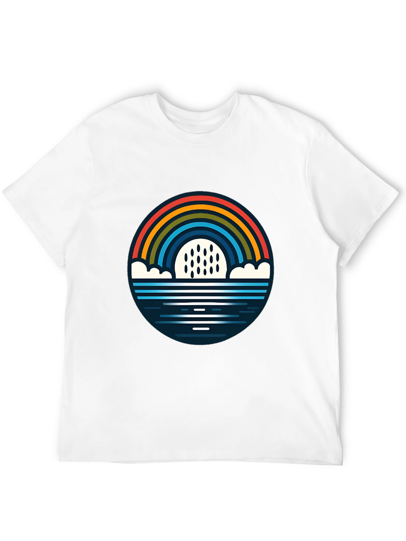 Black Rainbow & Rain Graphic Black T-Shirt view 12