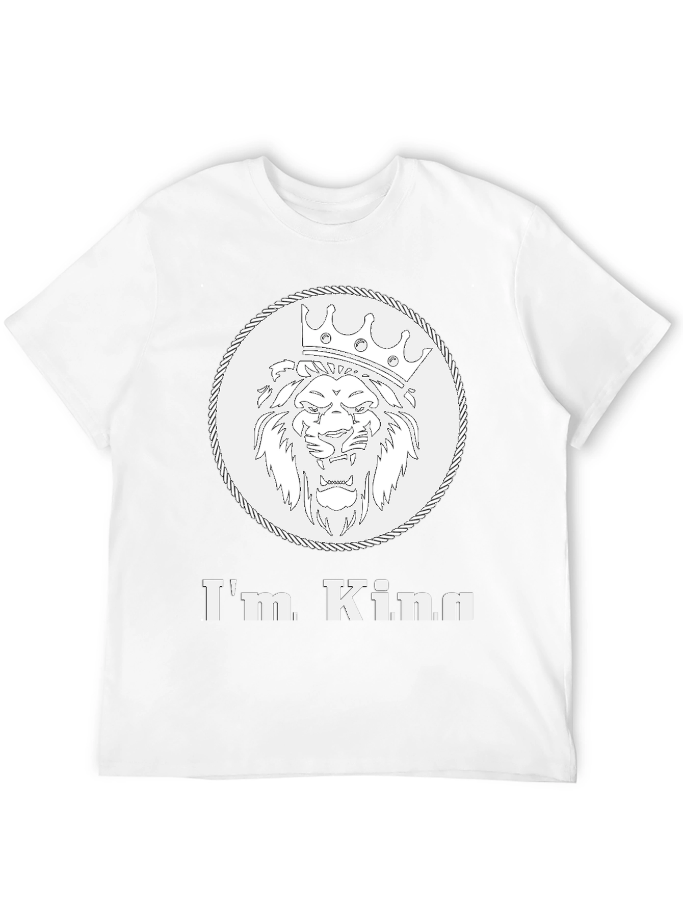 Black I'm King Graphic Tee - Lion Crown Design, Mens Black T-Shirt view 12