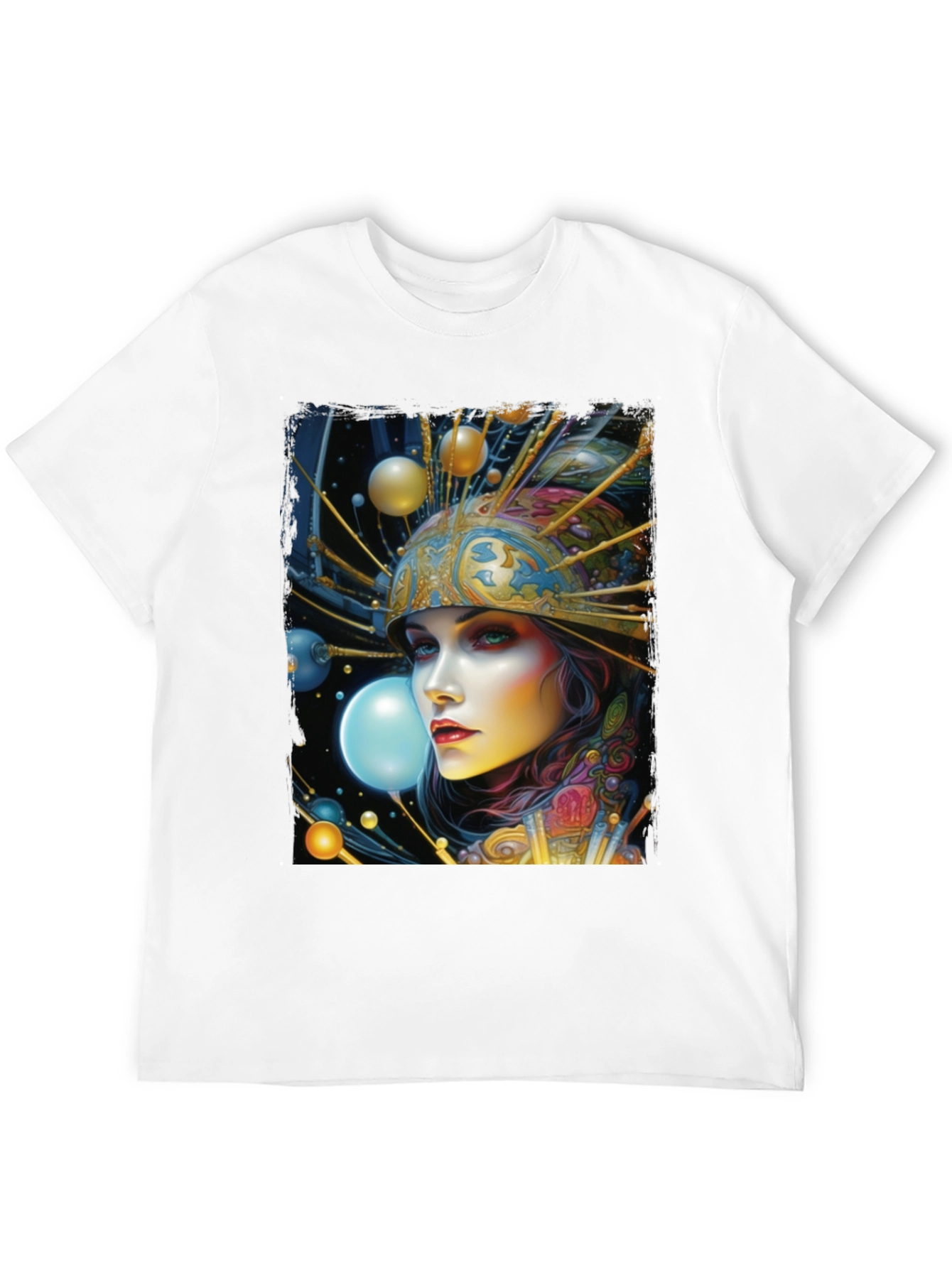 Black Surreal Woman Graphic Tee - Black view 12